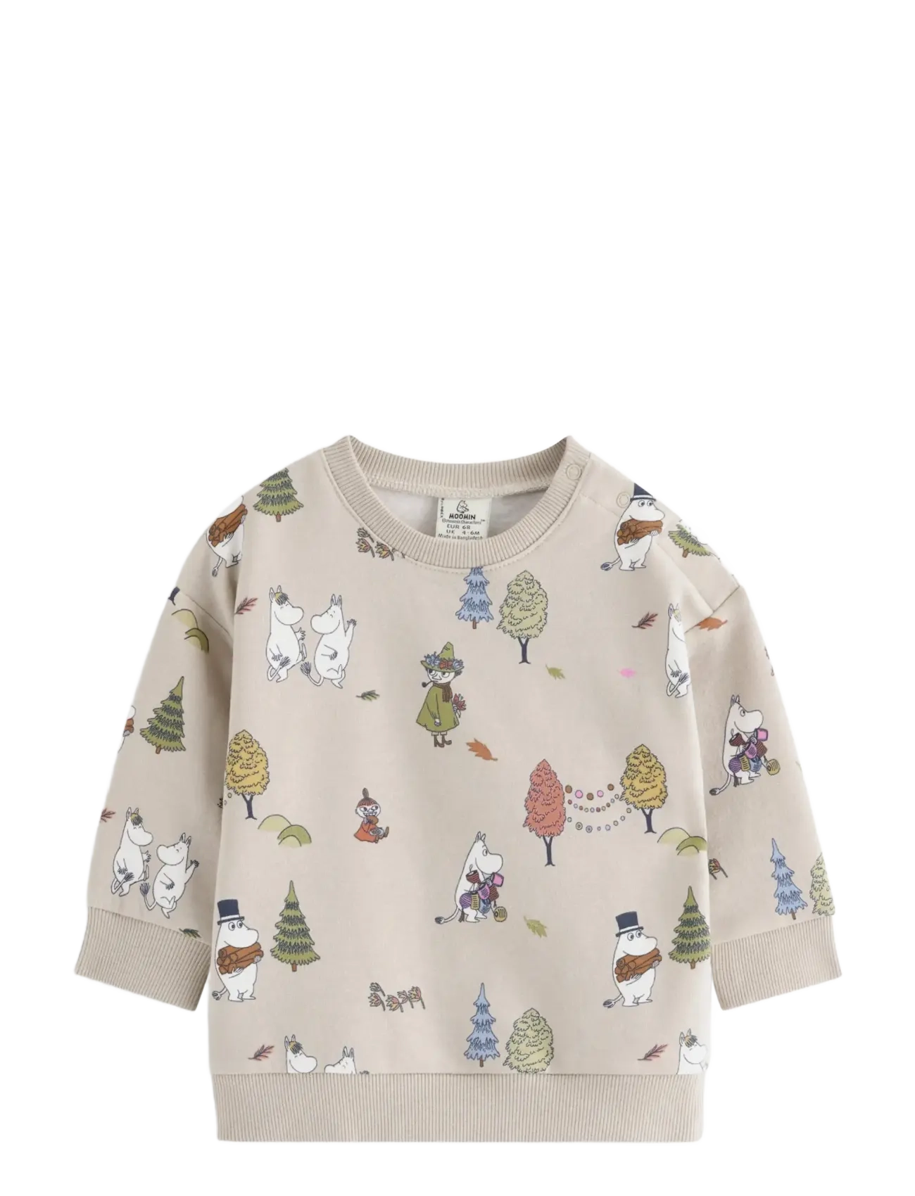 Lindex Moomin sweatshirt with brushed inside - Imik  44-92 - LIGHT BEIGE / beige