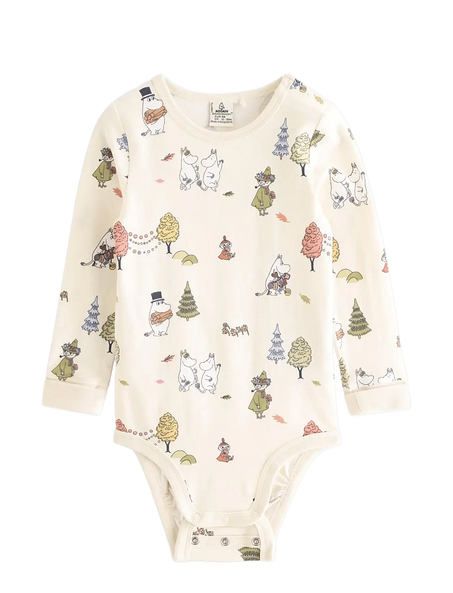 Lindex - Moomin long-sleeved bodysuit - pikkade varrukatega bodid - white - 0