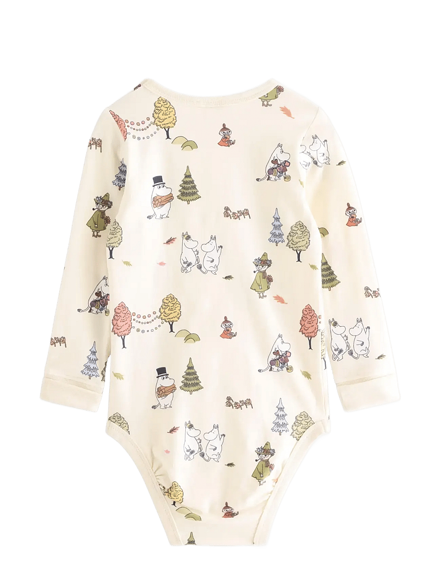 Lindex - Moomin long-sleeved bodysuit - pikkade varrukatega bodid - white - 1