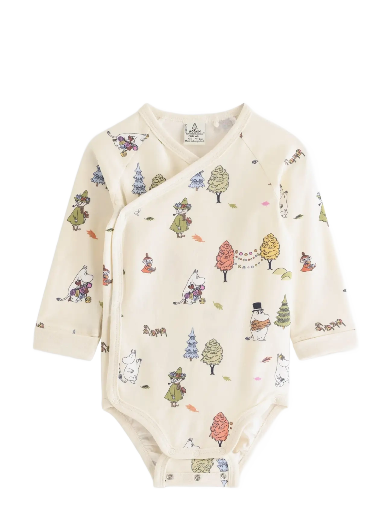 Lindex Moomin long-sleeved wrap bodysuit - Imik  44-92 - WHITE / white