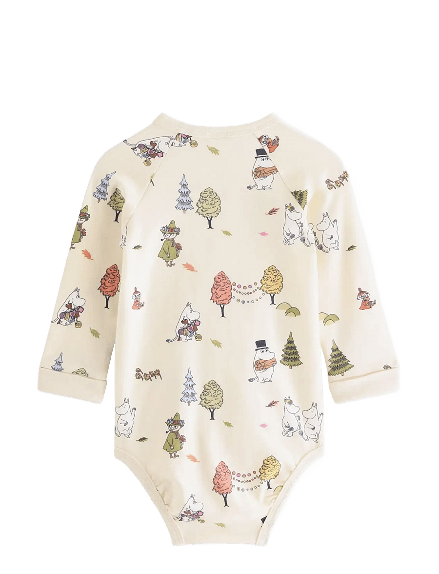 Lindex - Moomin long-sleeved wrap bodysuit - osta vanuse järgi - white - 1