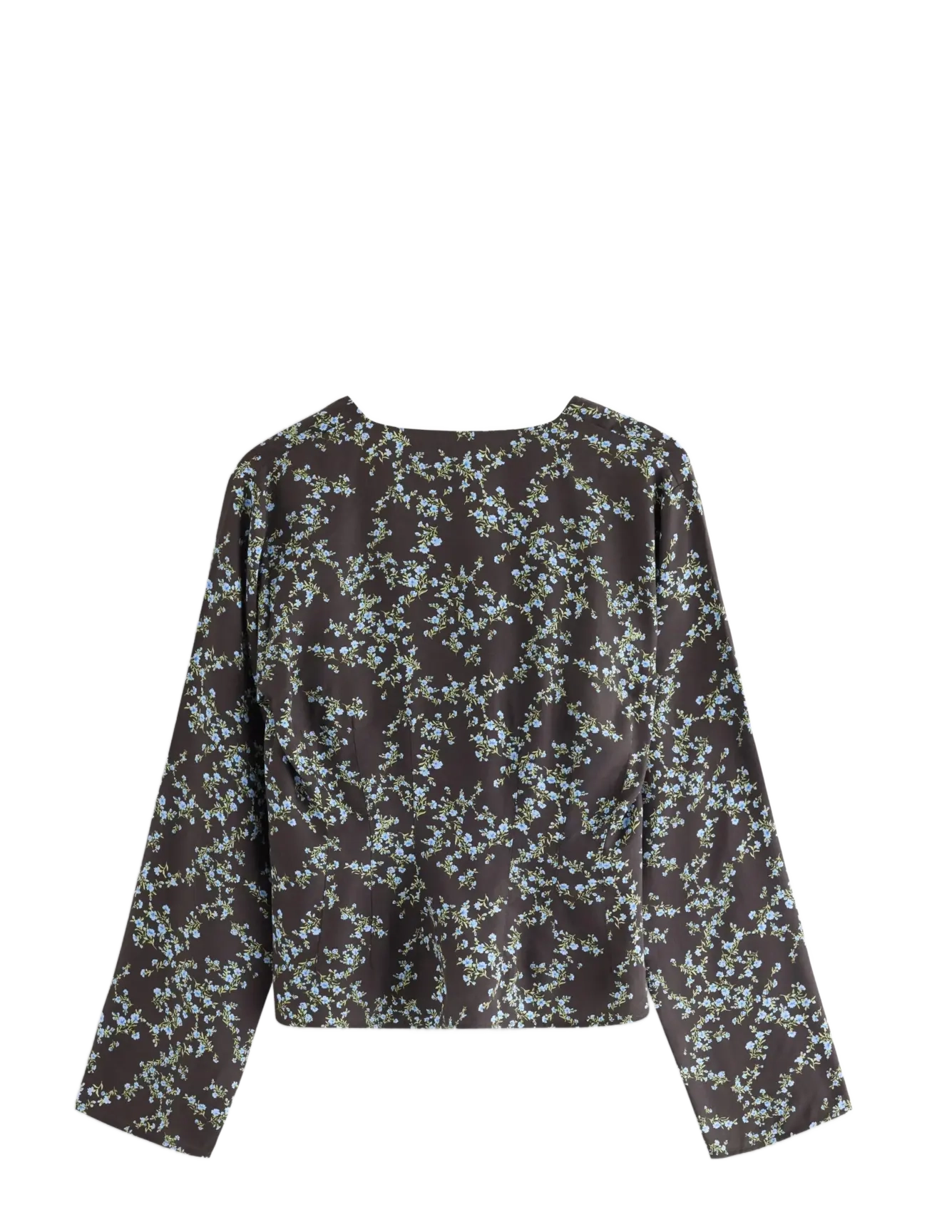 Lindex - Figure fit blouse - langærmede bluser - dark brown - 1