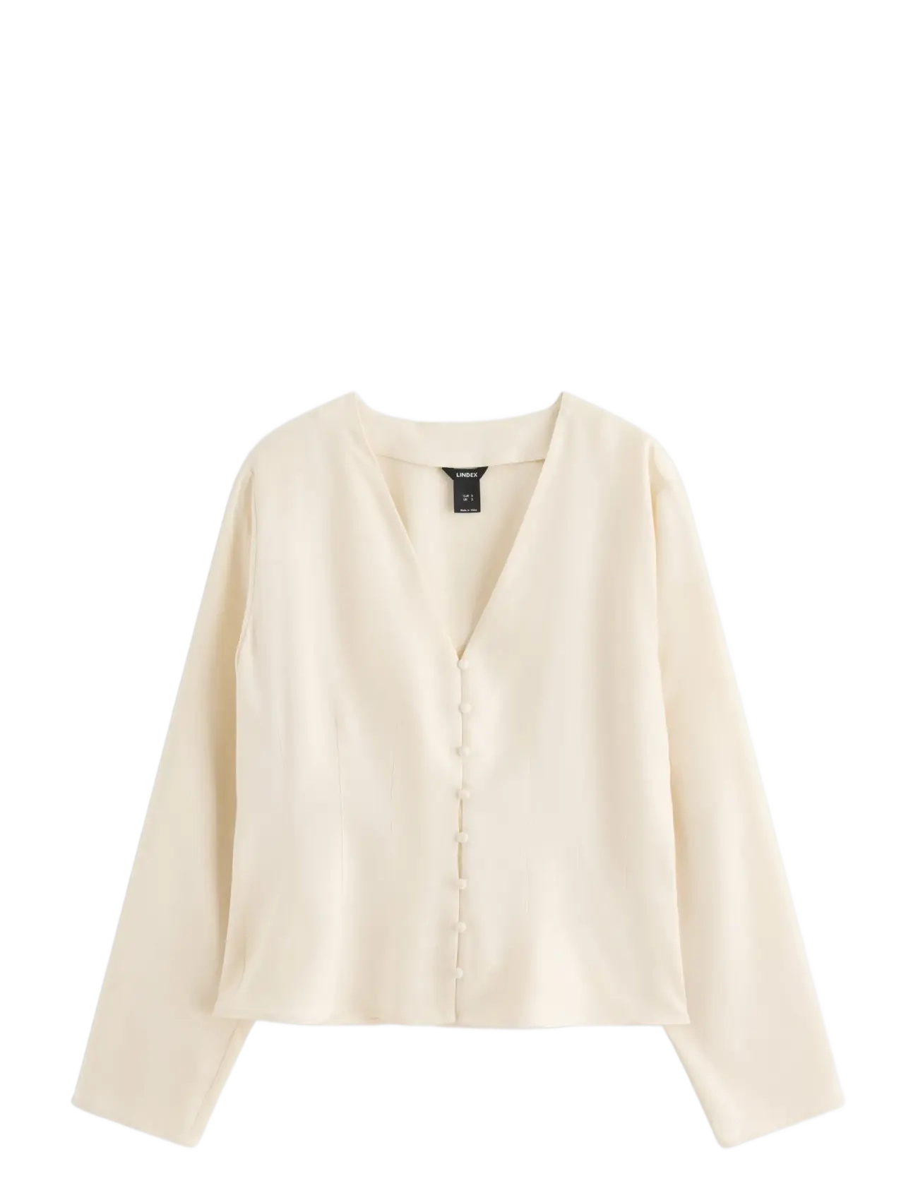 Lindex - Figure fit blouse - long sleeved blouses - light beige - 1