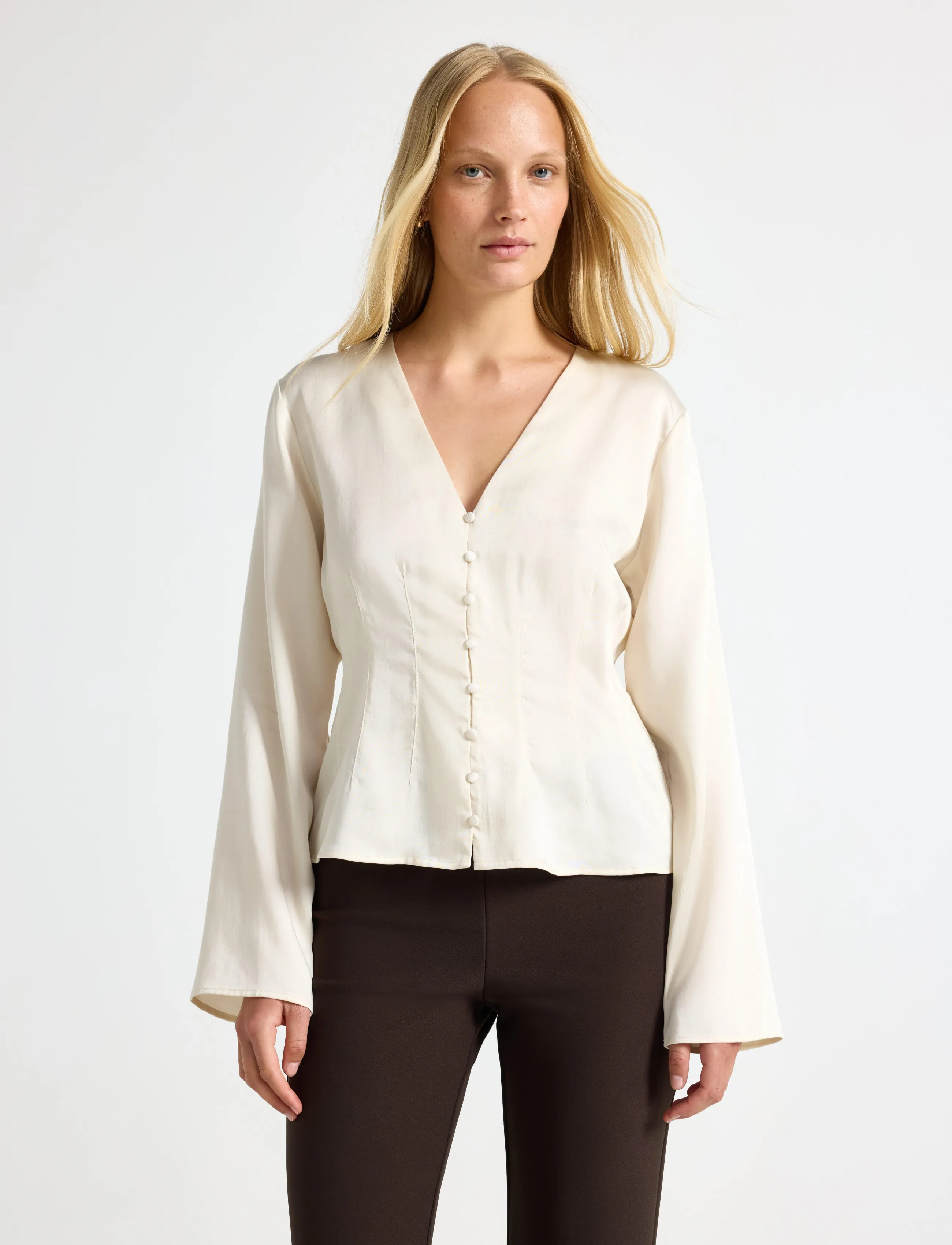 Lindex Figure fit blouse - Lindex - LIGHT BEIGE / beige