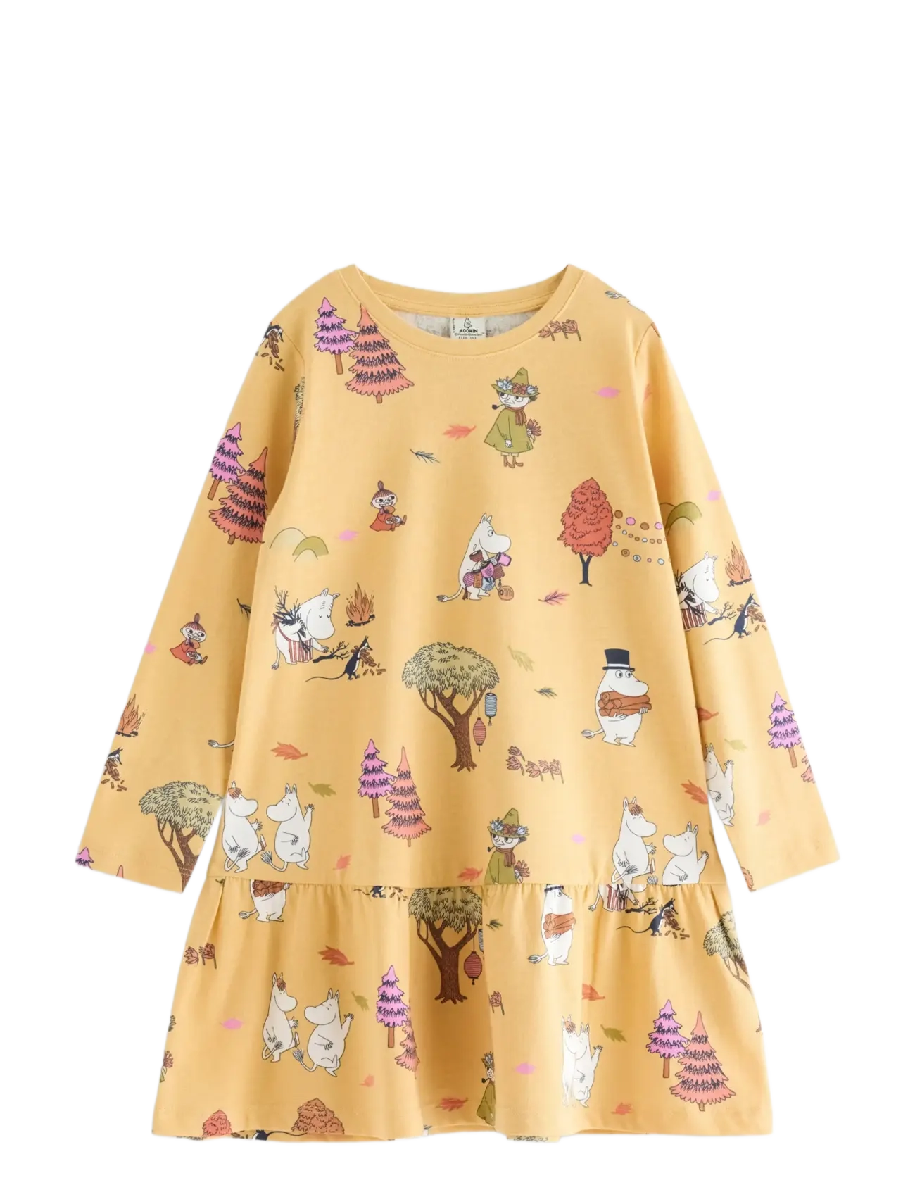 Lindex Moomin long-sleeved dress - Imik  44-92 - DUSTY YELLOW / yellow