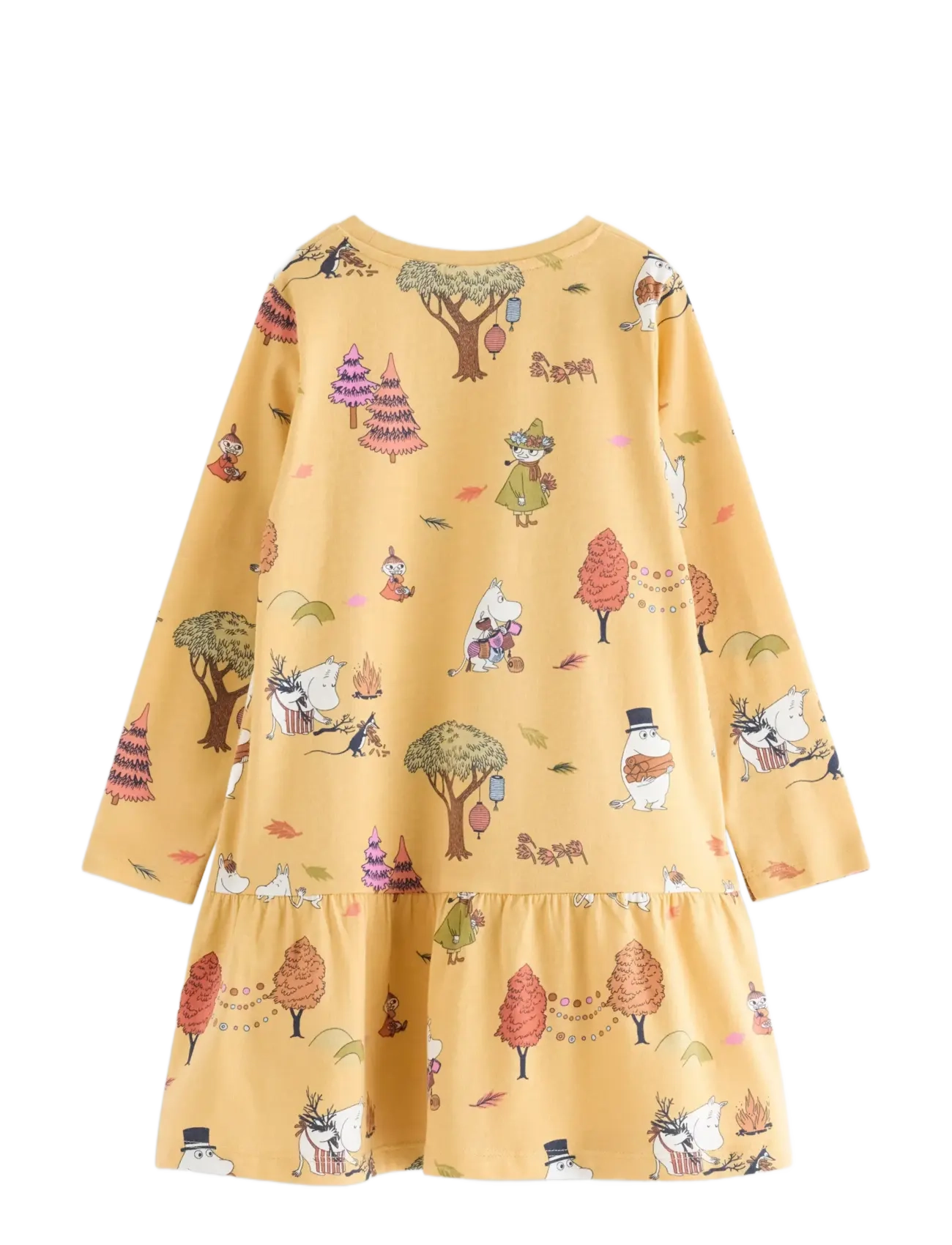 Lindex - Moomin long-sleeved dress - långärmade vardagsklänningar - dusty yellow - 2
