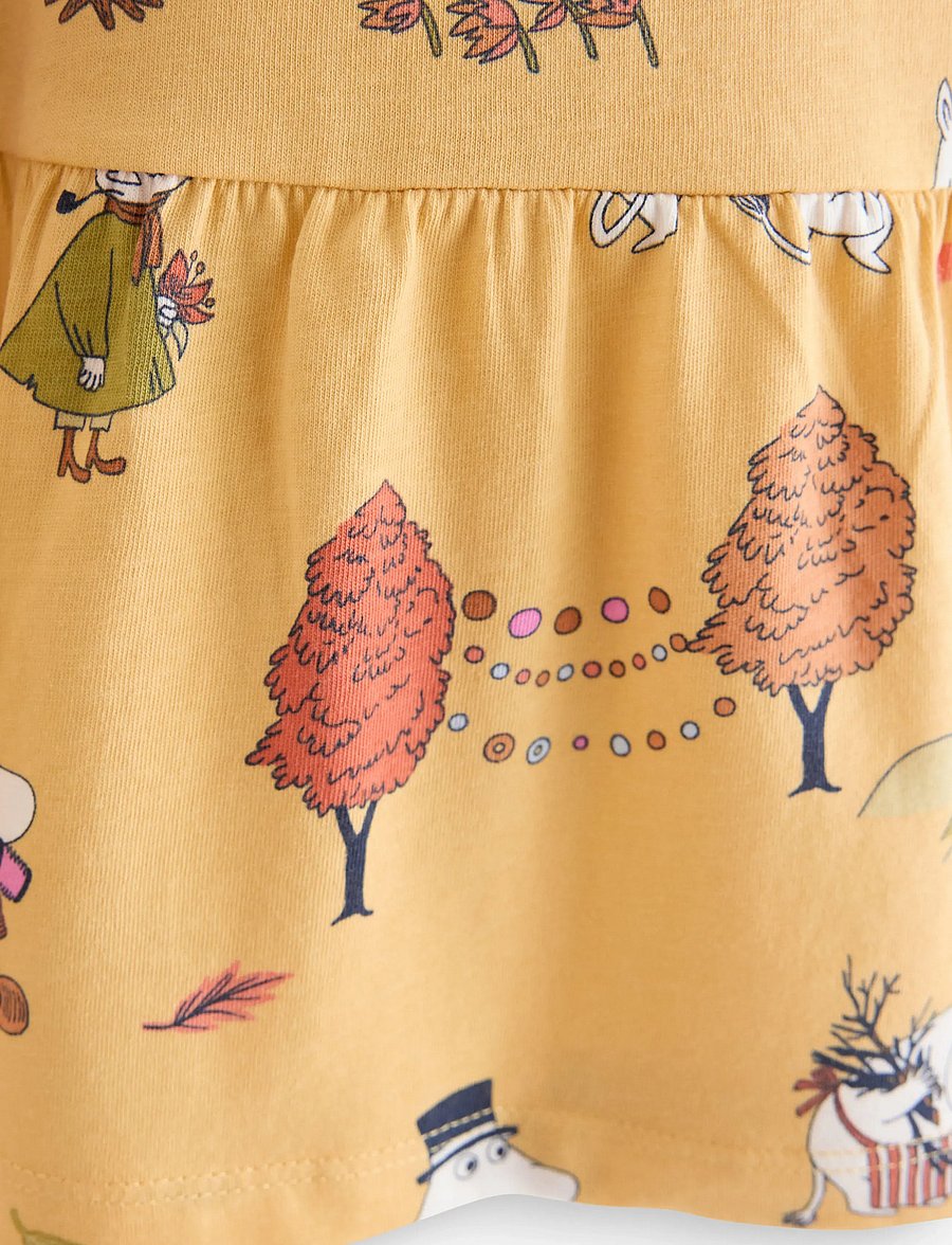 Lindex - Moomin long-sleeved dress - långärmade vardagsklänningar - dusty yellow - 5