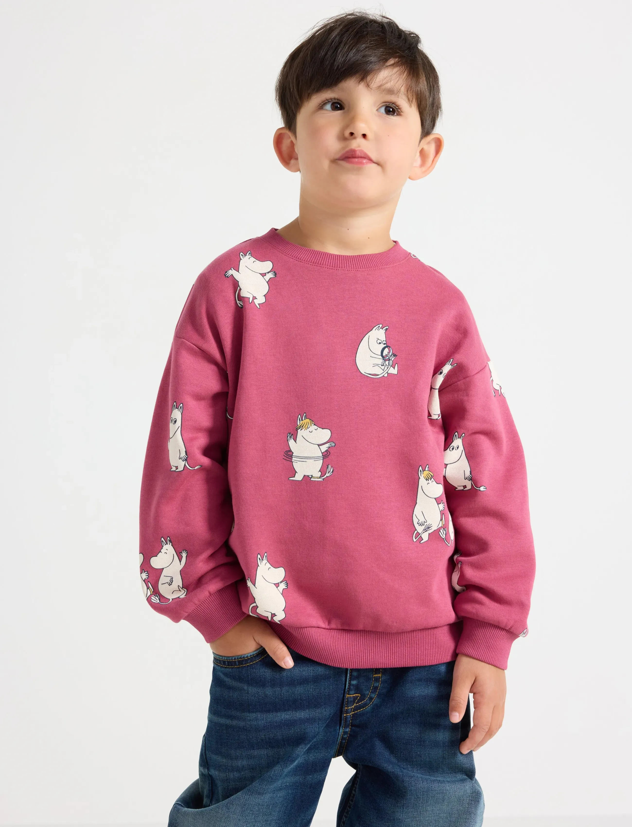 Lindex Moomin sweatshirt with brushed inside - Sweatshirts & Kapuzenpullover - DARK DUSTY PINK / pink/rose