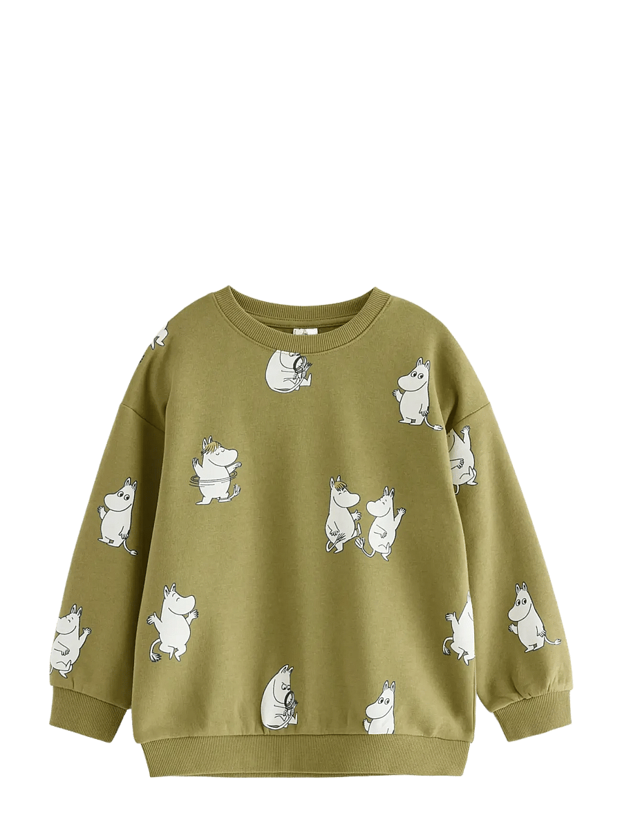 Lindex - Moomin sweatshirt with brushed inside - sweatshirts - khaki - 1