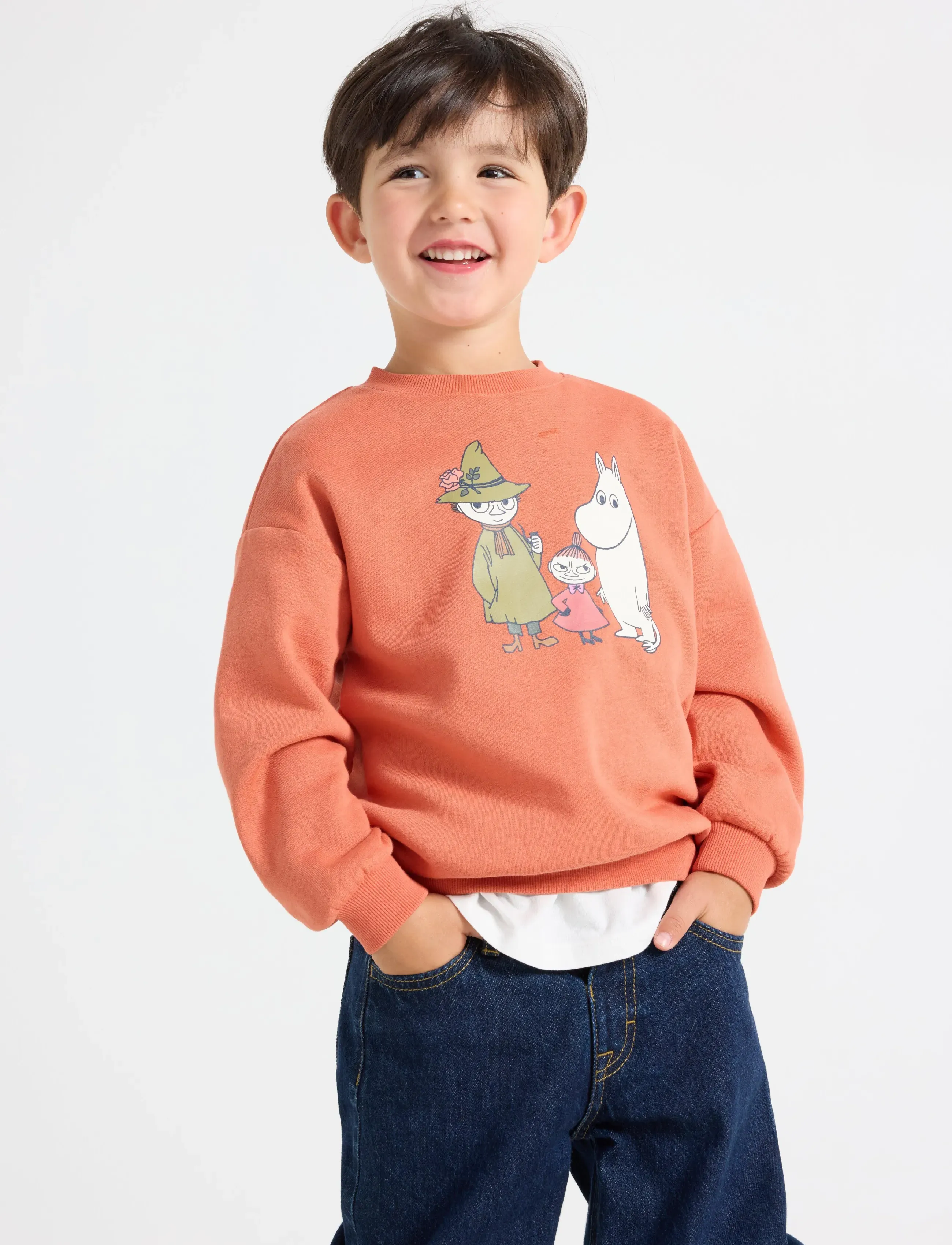 Lindex Moomin sweatshirt with brushed inside - Sweatshirts & Kapuzenpullover - LIGHT DUSTY CORAL / coral