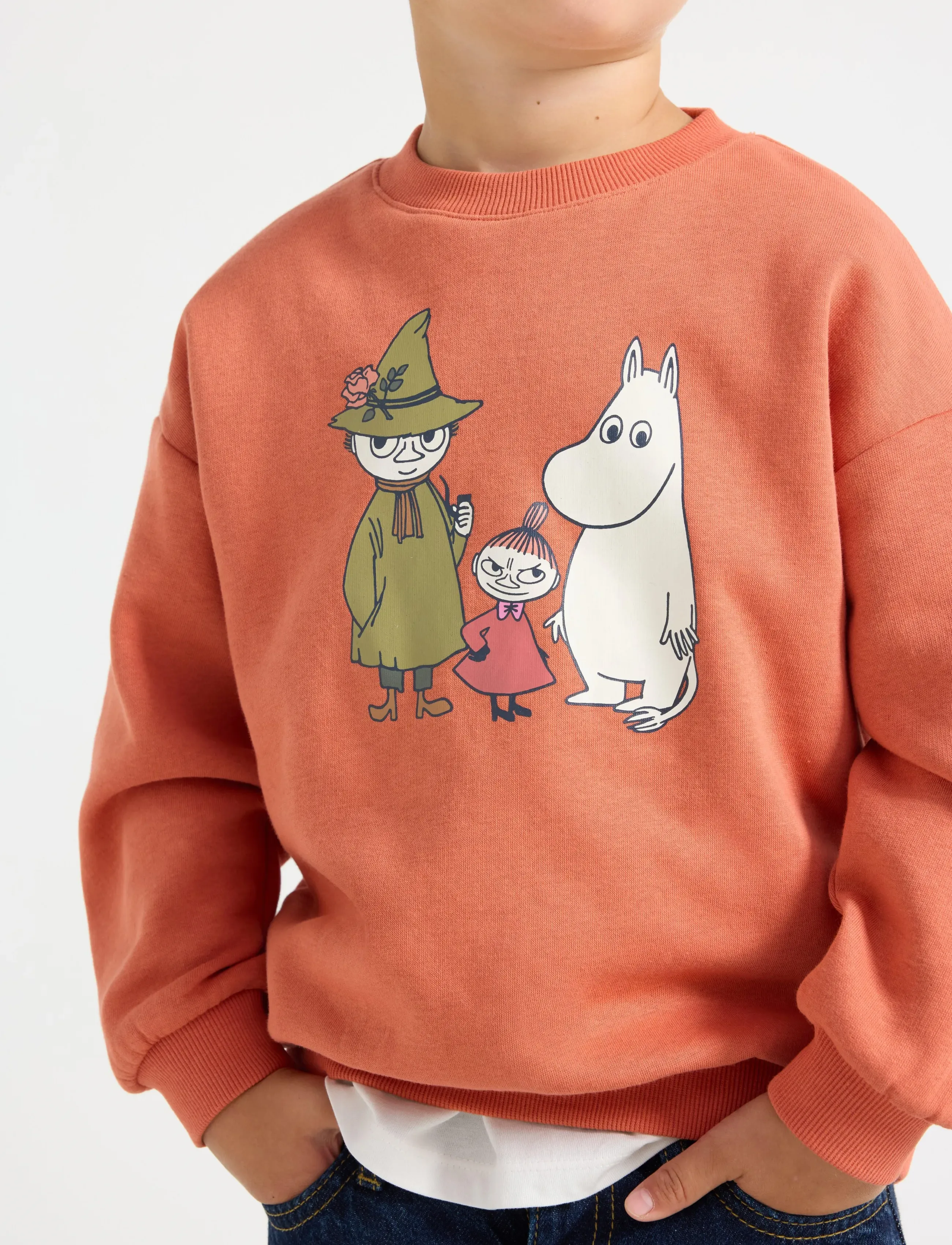 Lindex - Moomin sweatshirt with brushed inside - light dusty coral - 4