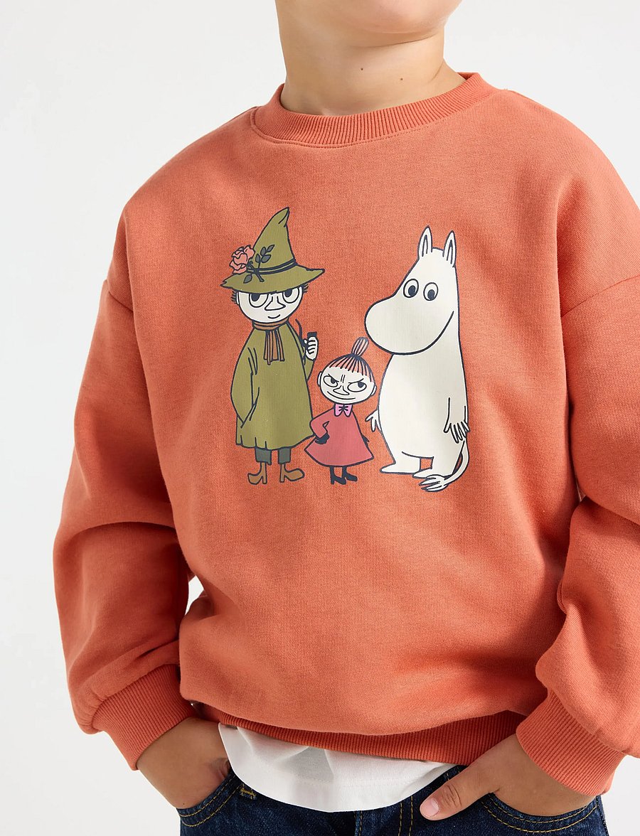 Lindex - Moomin sweatshirt with brushed inside - light dusty coral - 4