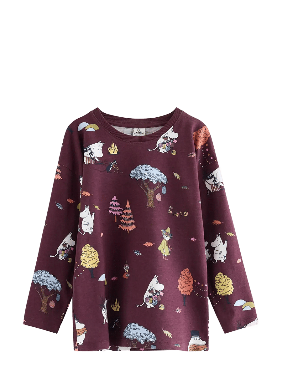 Lindex - Moomin long-sleeved top - långärmade t-shirts - dark lilac - 1