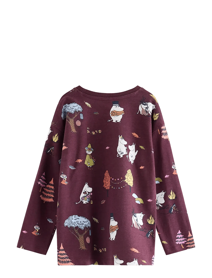 Lindex - Moomin long-sleeved top - långärmade t-shirts - dark lilac - 2