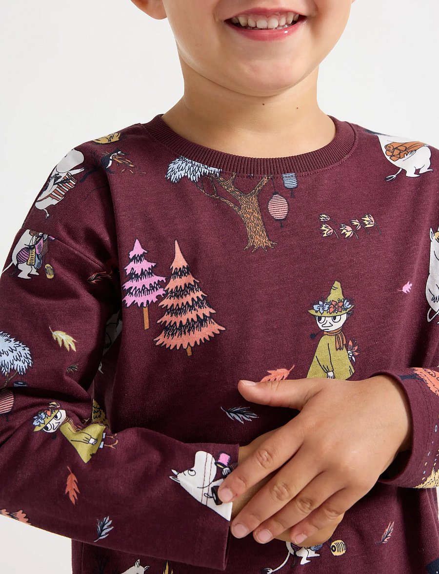 Lindex - Moomin long-sleeved top - långärmade t-shirts - dark lilac - 4