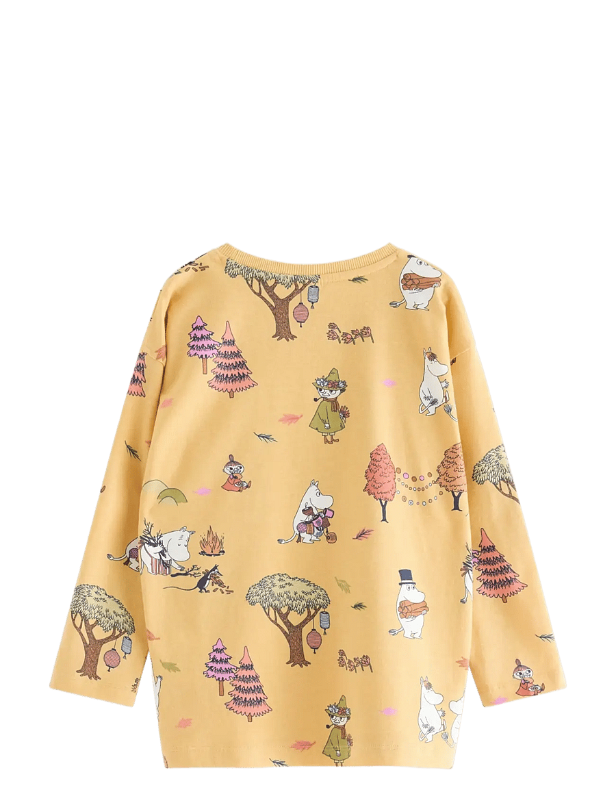 Lindex - Moomin long-sleeved top - långärmade t-shirts - dusty yellow - 2