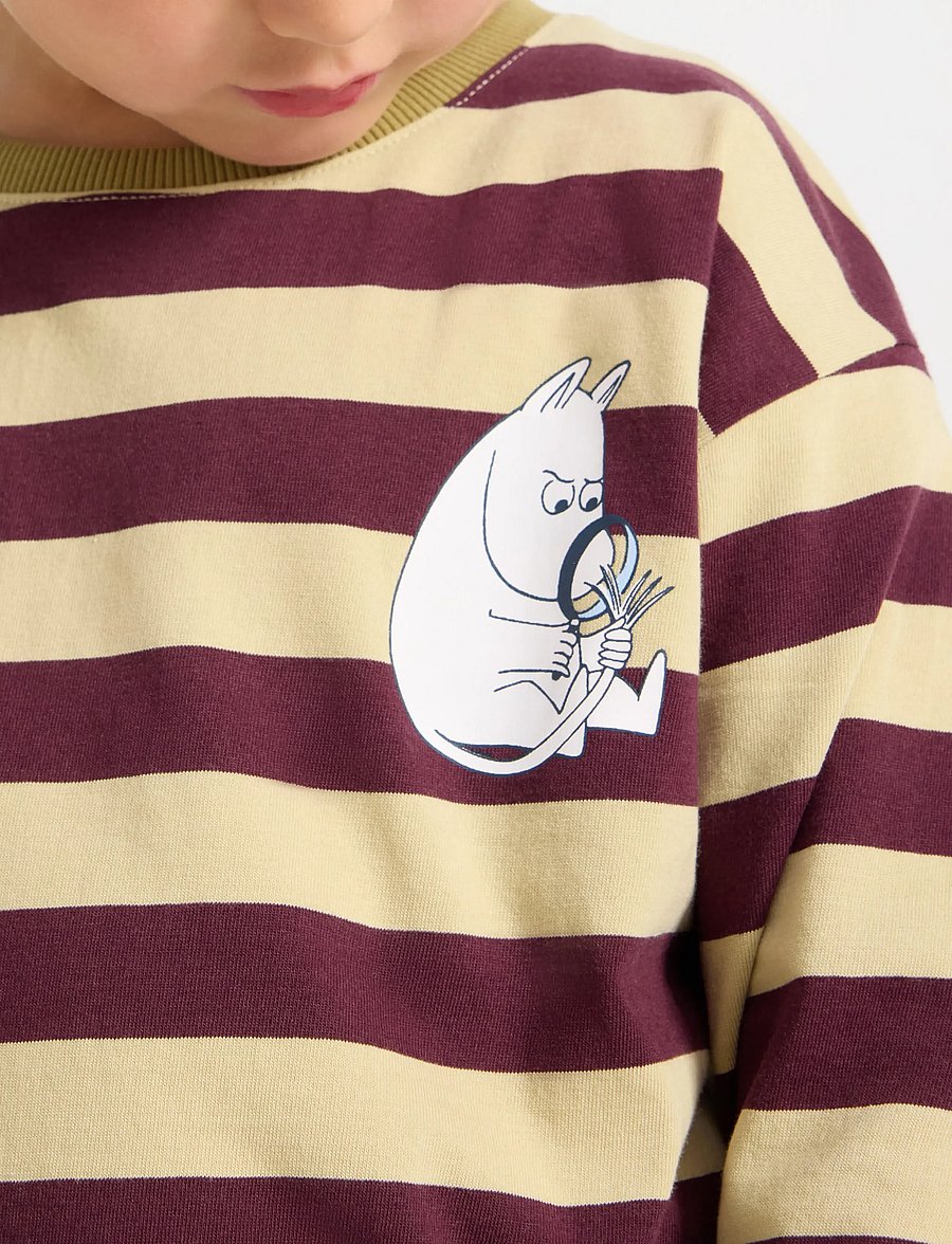 Lindex - Moomin long-sleeved top - långärmade t-shirts - light dusty green - 4