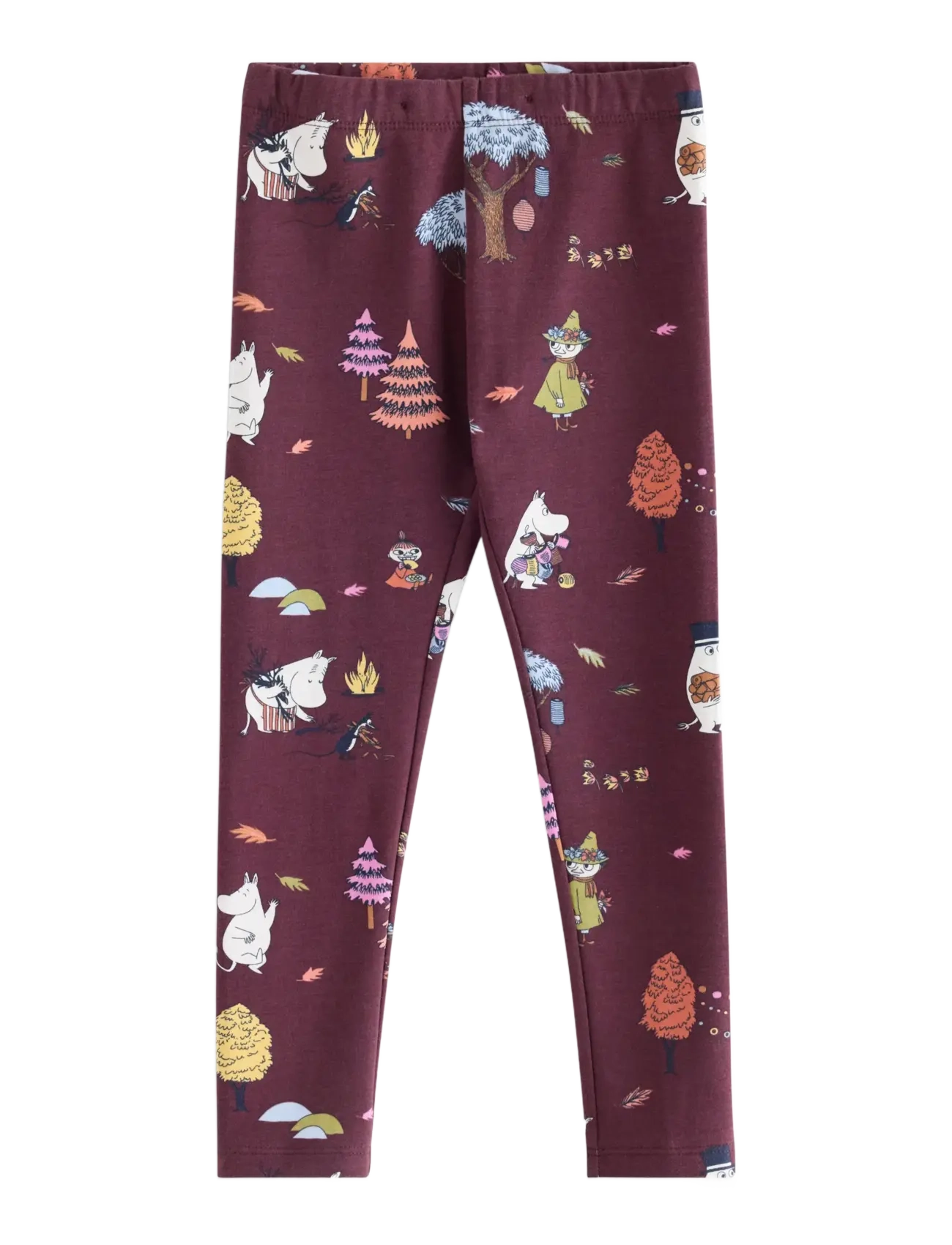 Lindex Moomin leggings with brushed inside - Imik  44-92 - DARK LILAC / burgundy