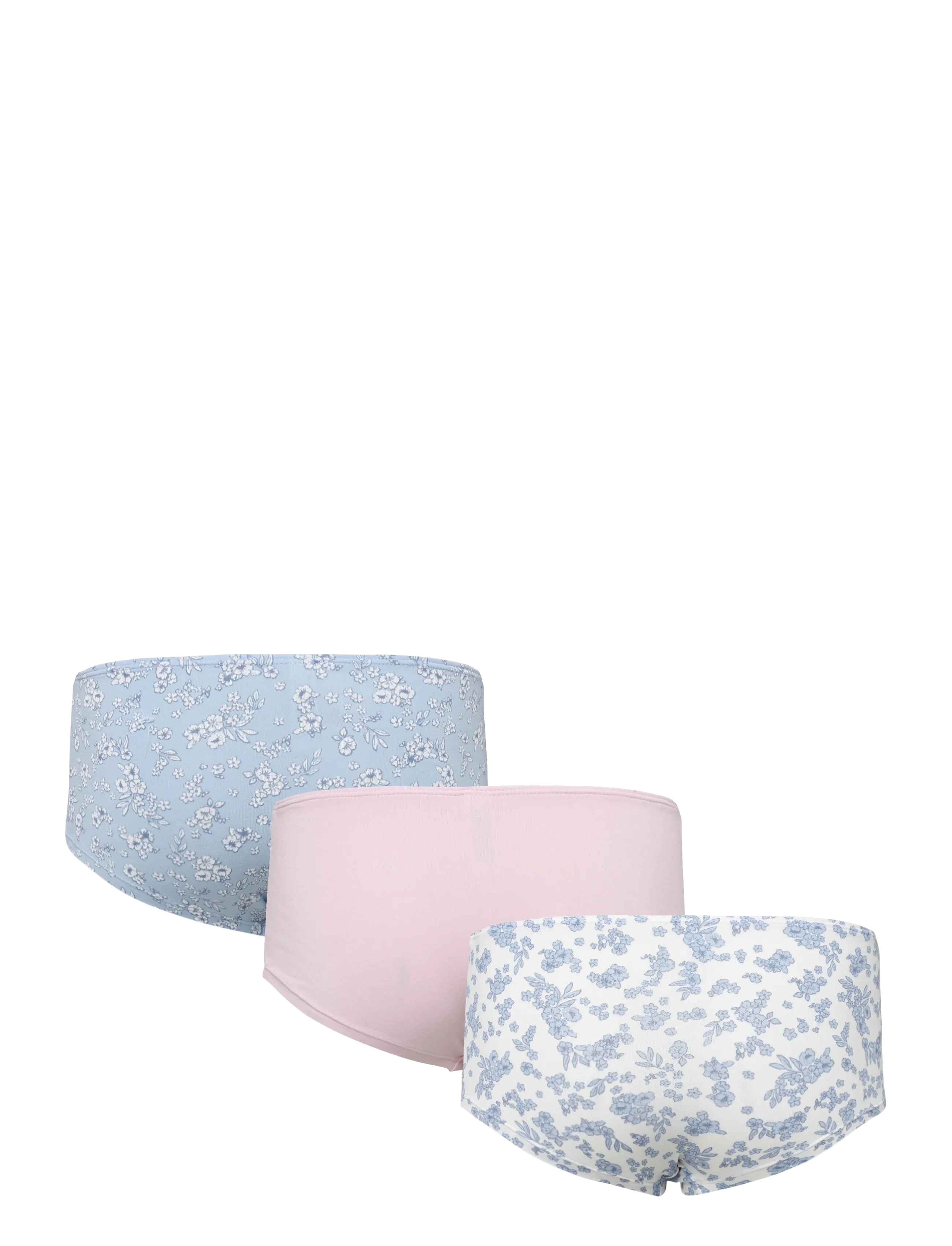Lindex - Brief Hipster 3p Fleur bleue - püksikud - light blue - 1