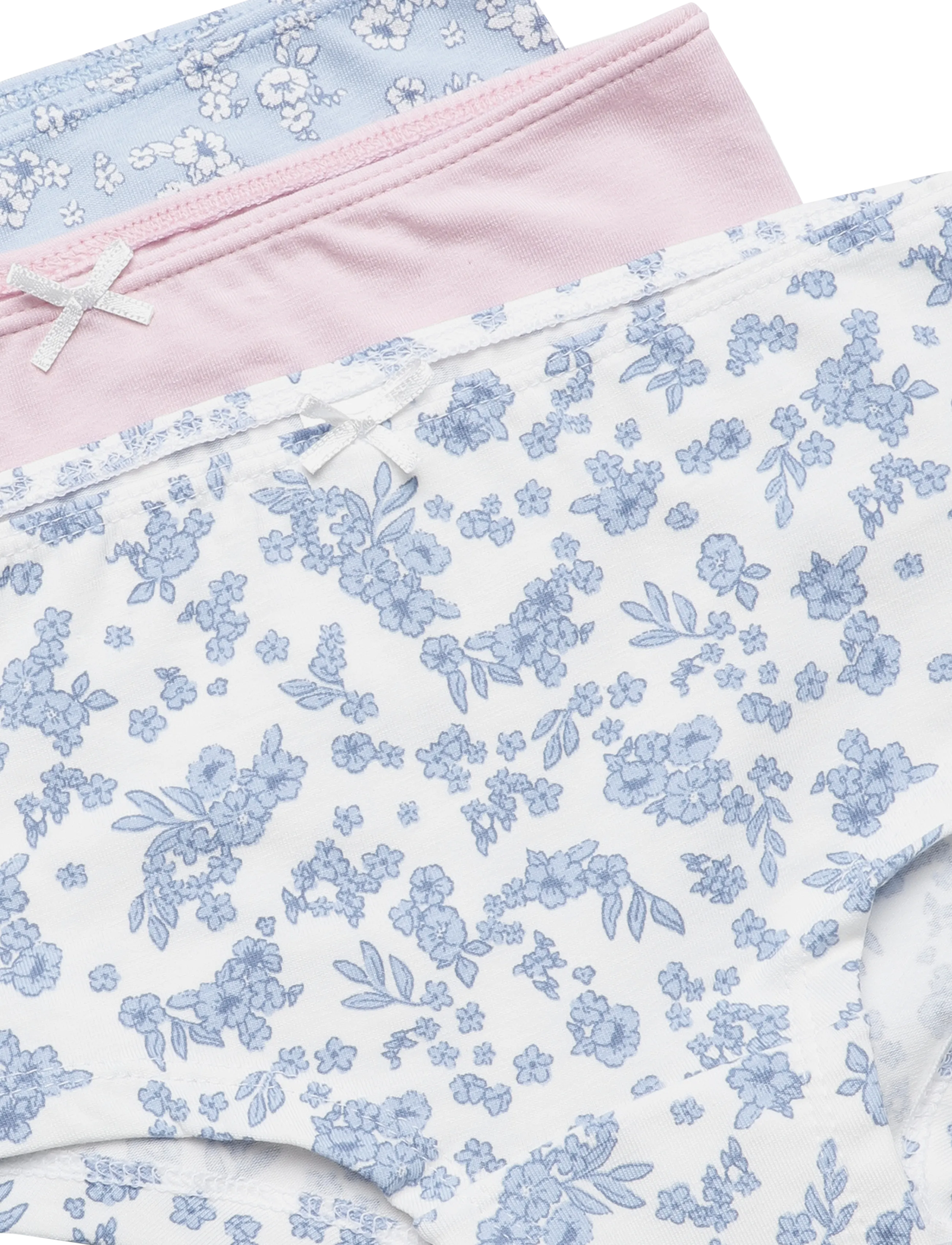 Lindex - Brief Hipster 3p Fleur bleue - püksikud - light blue - 3