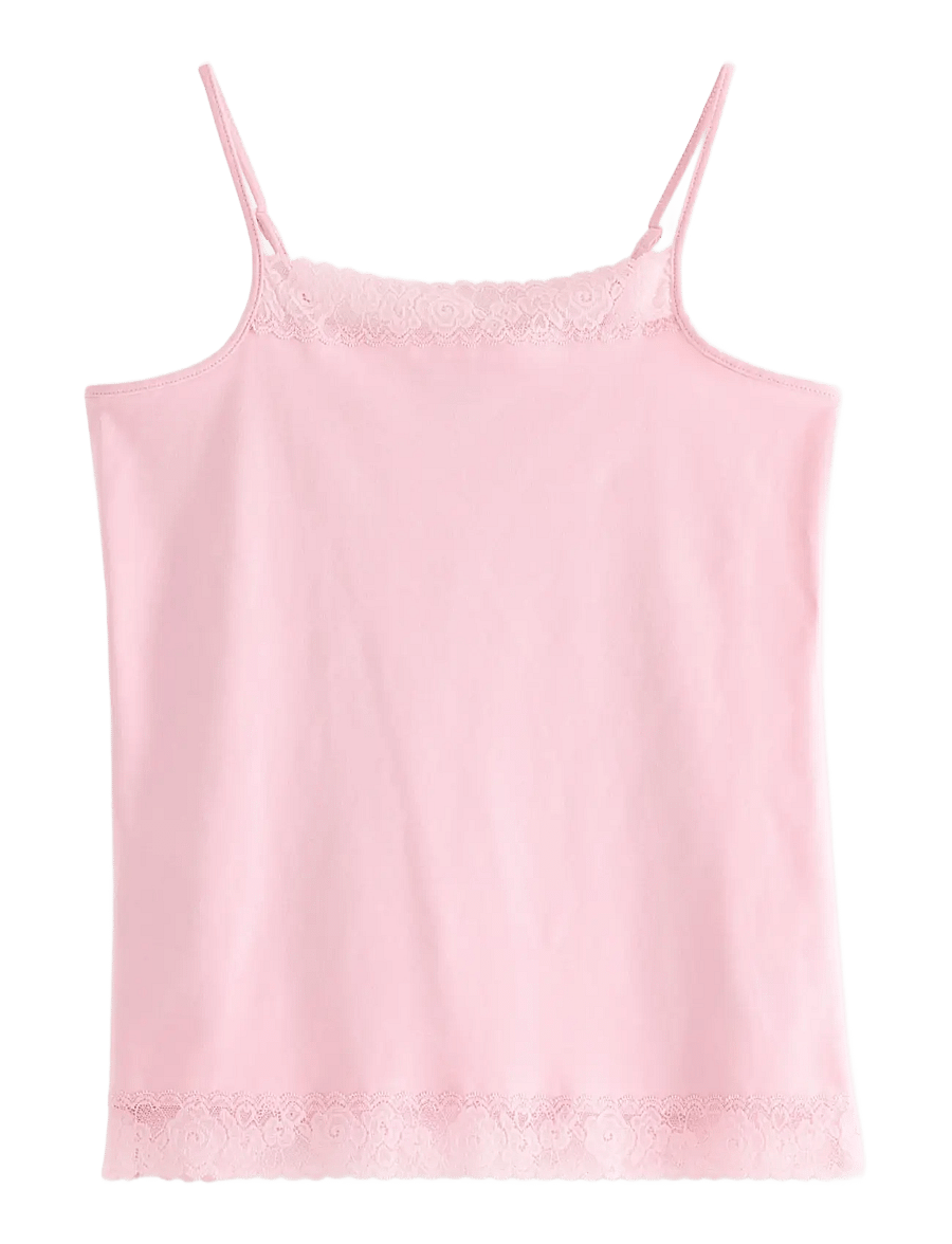 Lindex - Tank top with lace - Ærmeløs undertrøje - light pink - 1