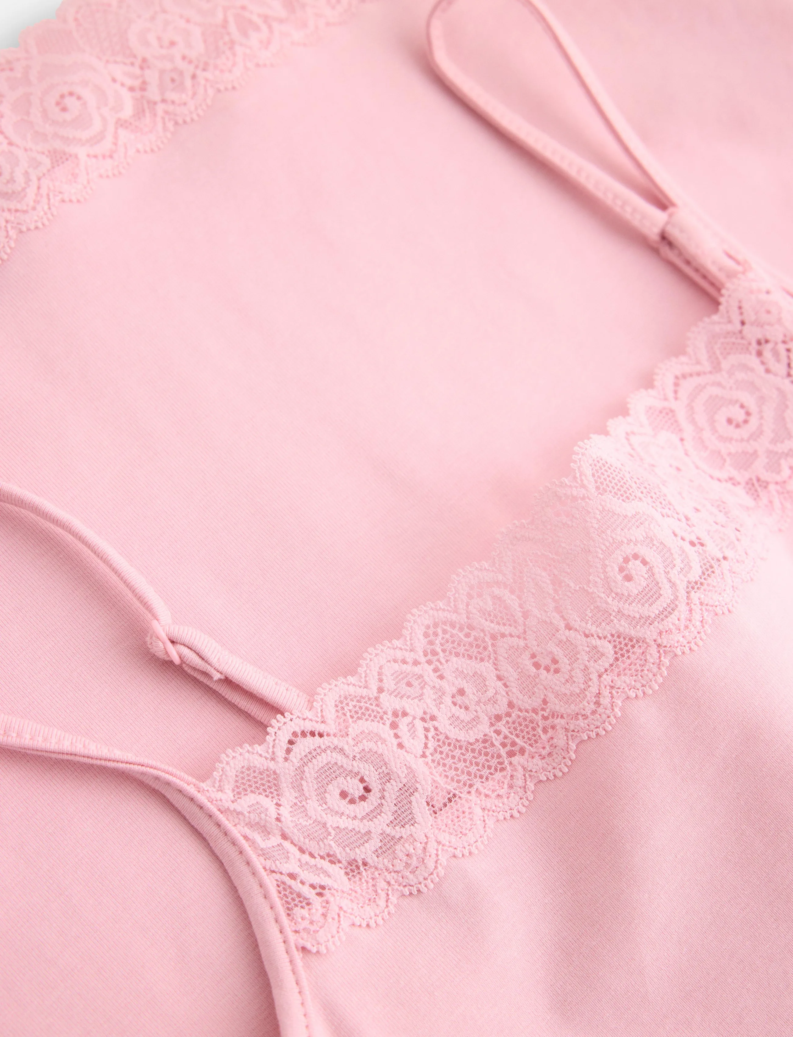 Lindex - Tank top with lace - light pink - 5