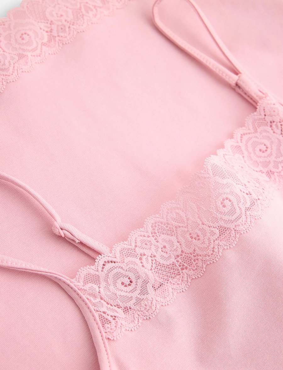Lindex - Tank top with lace - Ærmeløs undertrøje - light pink - 5