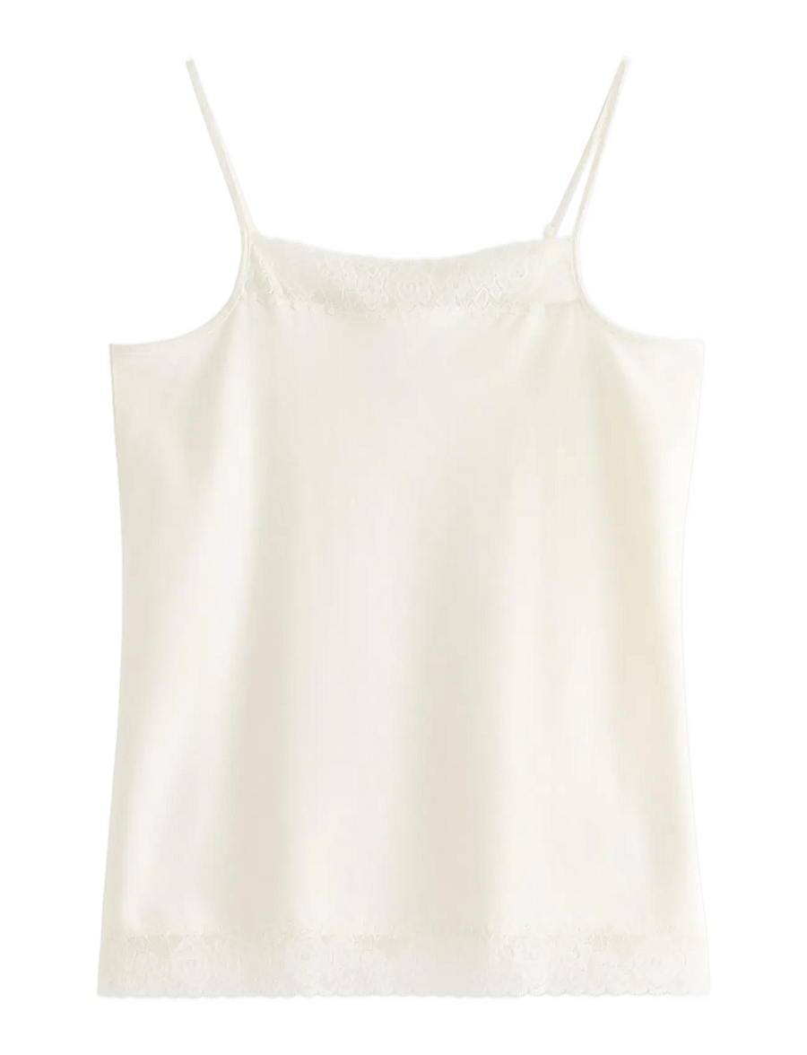 Lindex - Tank top with lace - Ærmeløs undertrøje - off white - 1