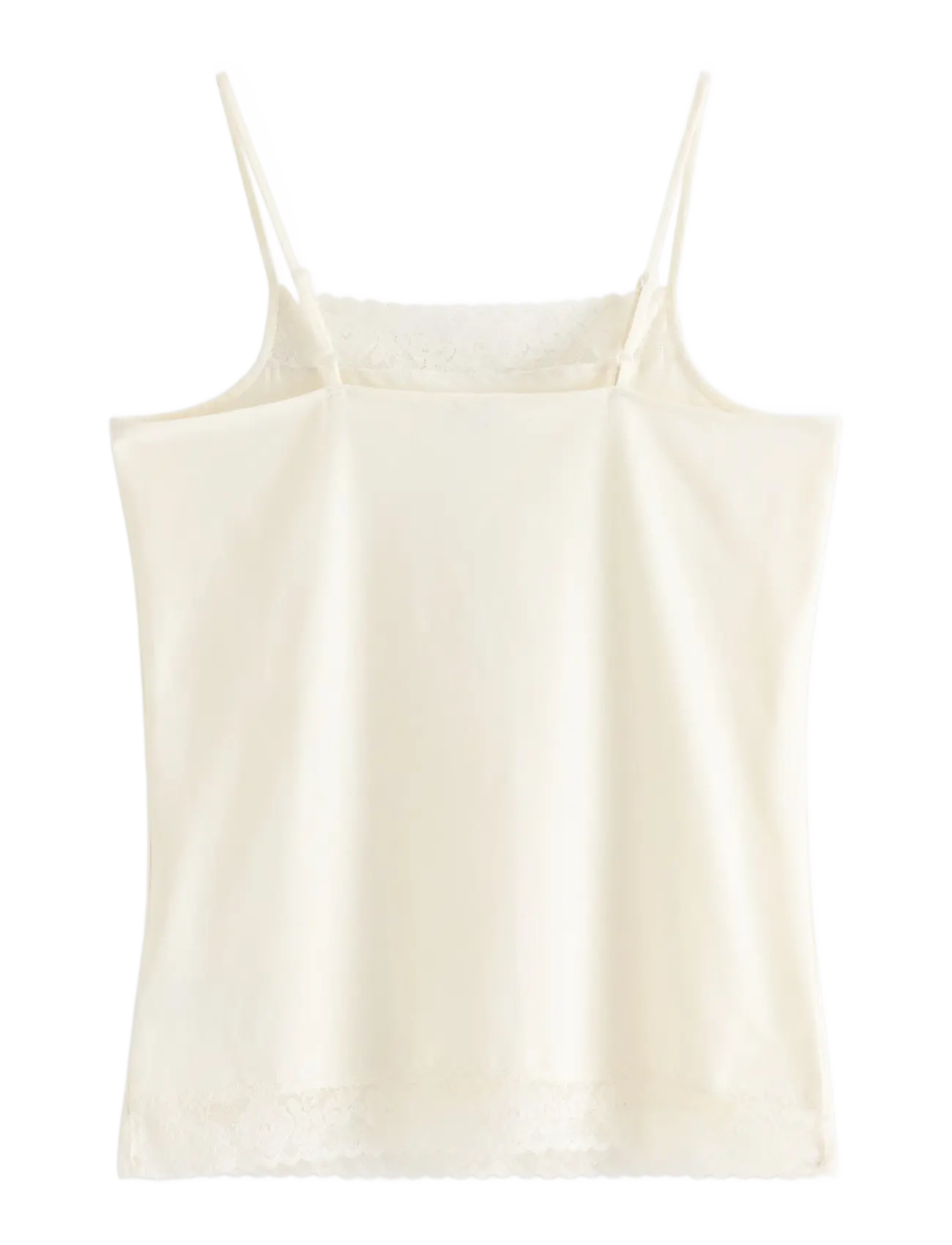 Lindex - Tank top with lace - off white - 2
