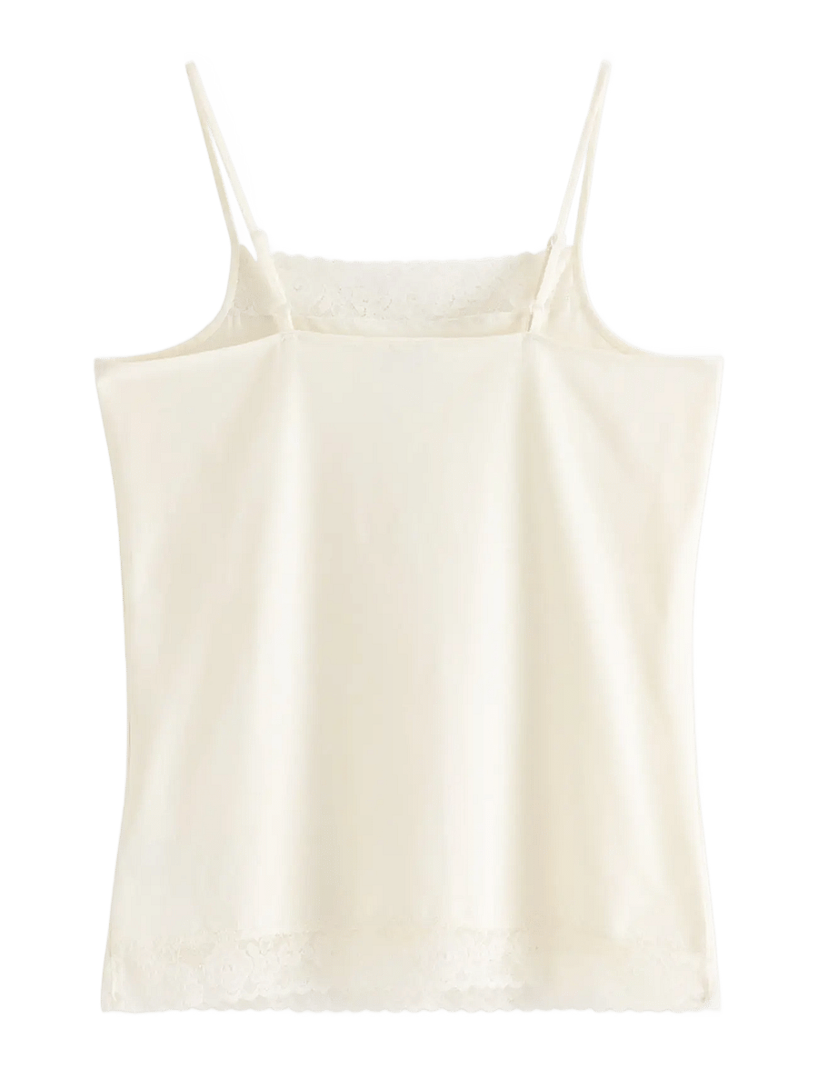 Lindex - Tank top with lace - Ærmeløs undertrøje - off white - 2