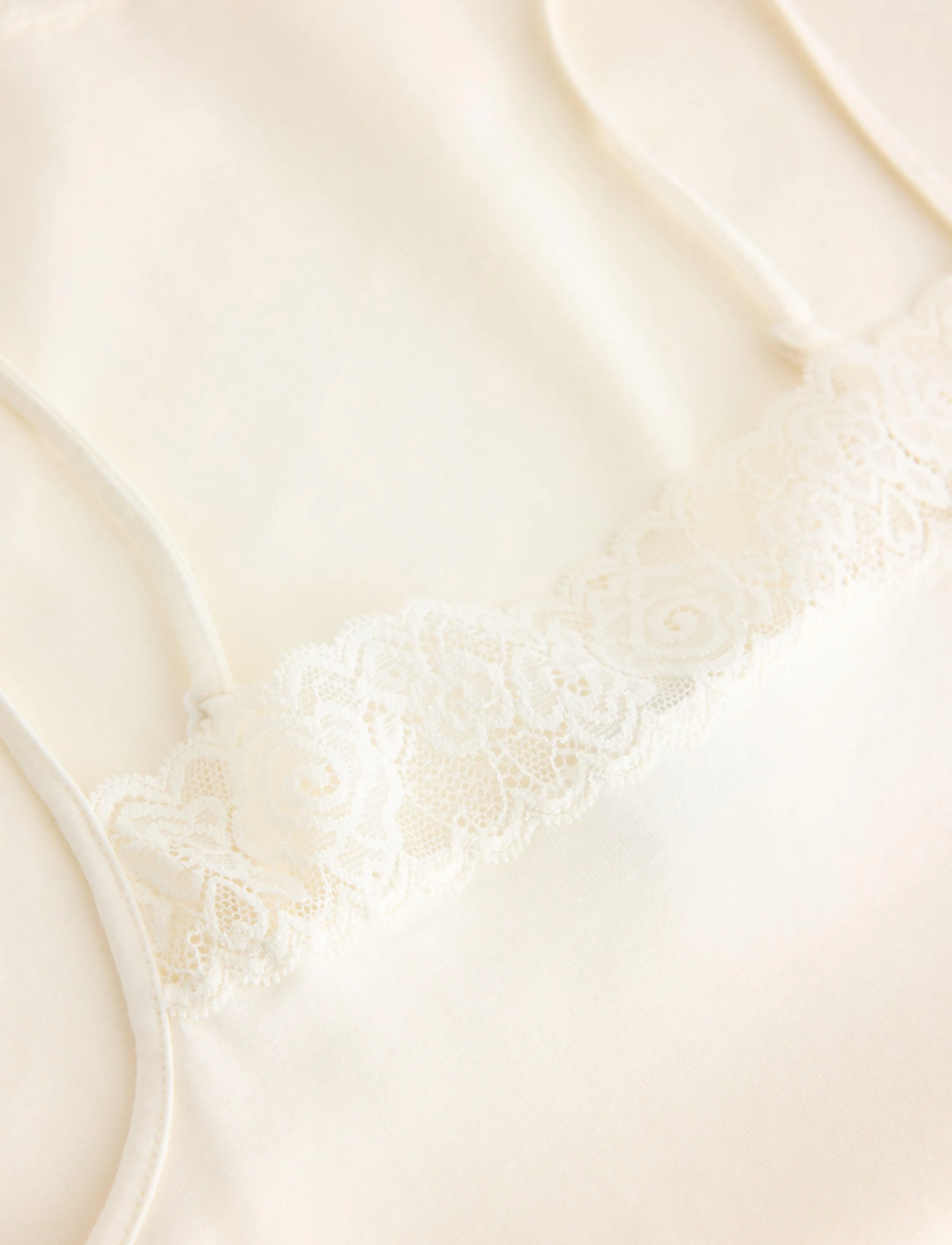 Lindex - Tank top with lace - off white - 5