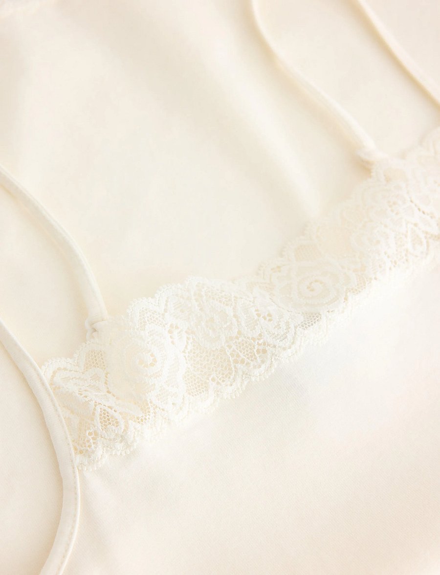 Lindex - Tank top with lace - Ærmeløs undertrøje - off white - 5