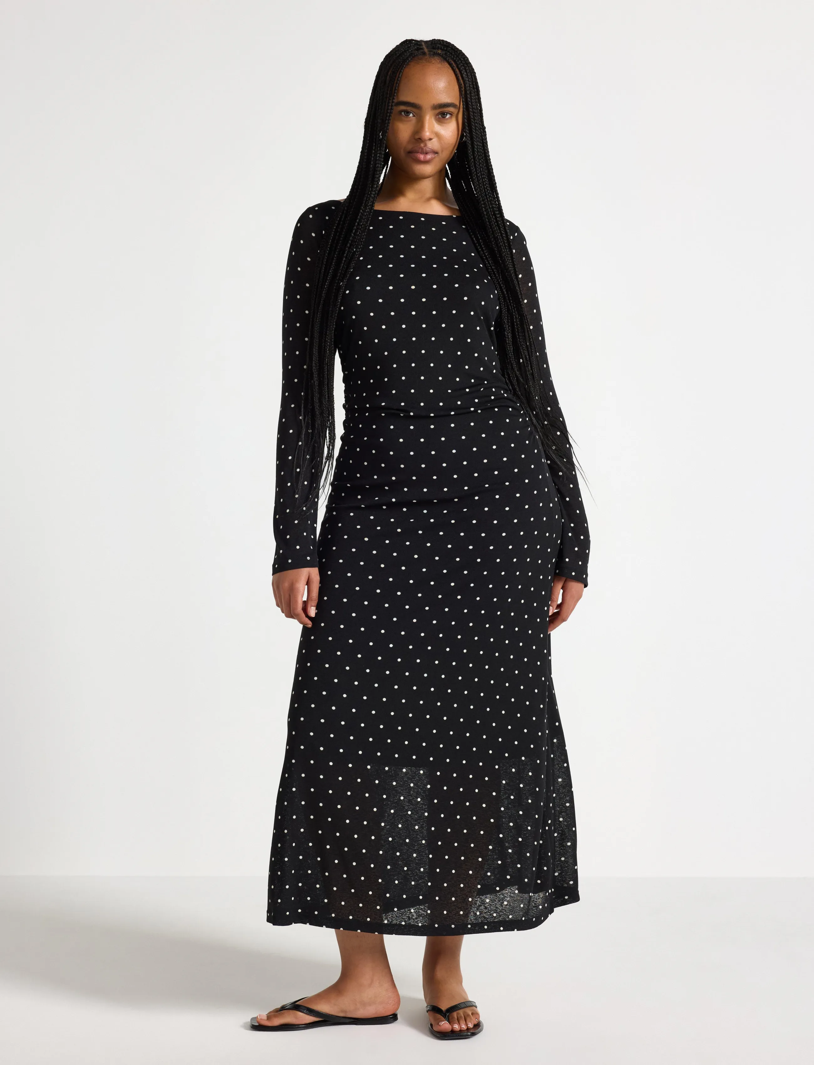 Lindex Long sleeved midi dress - Lindex - BLACK / black