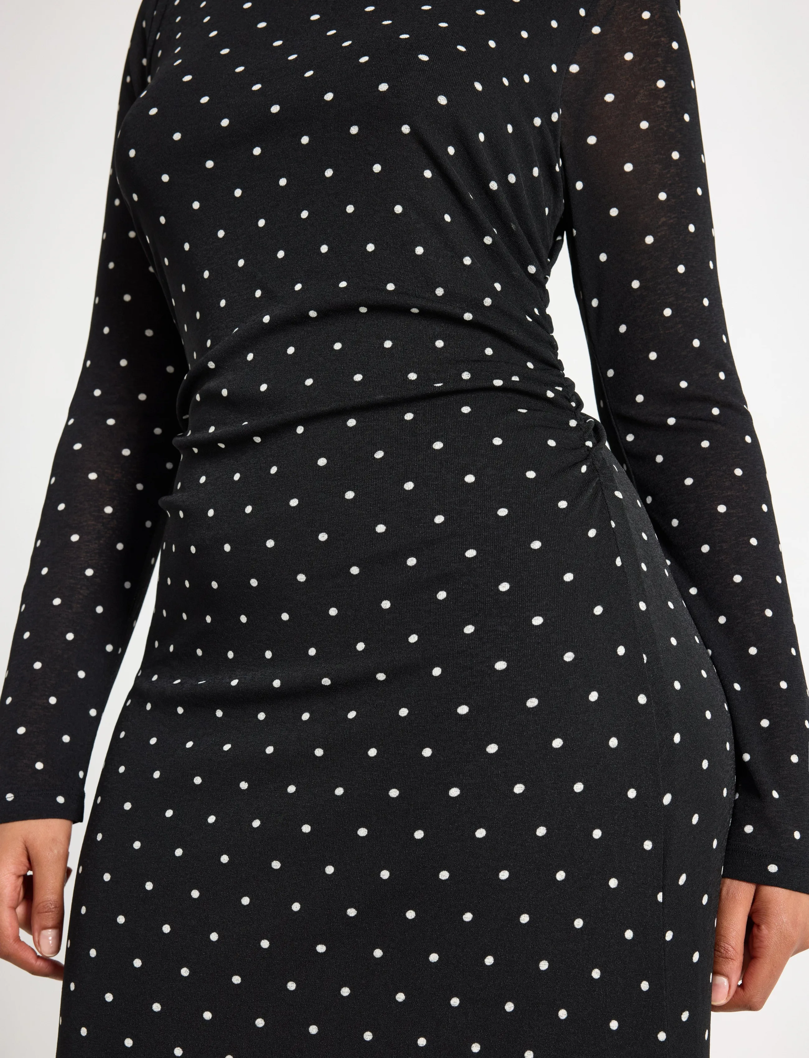 Lindex - Long sleeved midi dress - midi dresses - black - 4