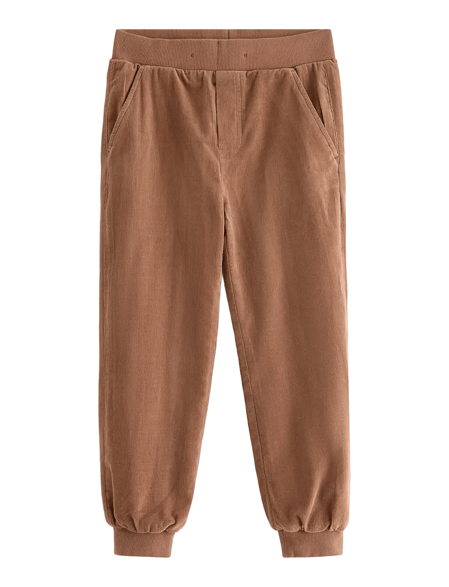 Lindex - Lined corduroy joggers - mjukisbyxor - brown - 0