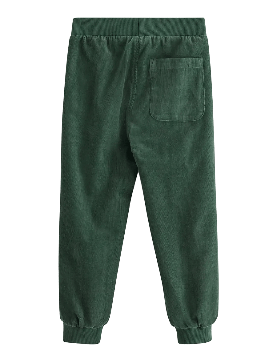 Lindex - Lined corduroy joggers - mjukisbyxor - dark dusty green - 1