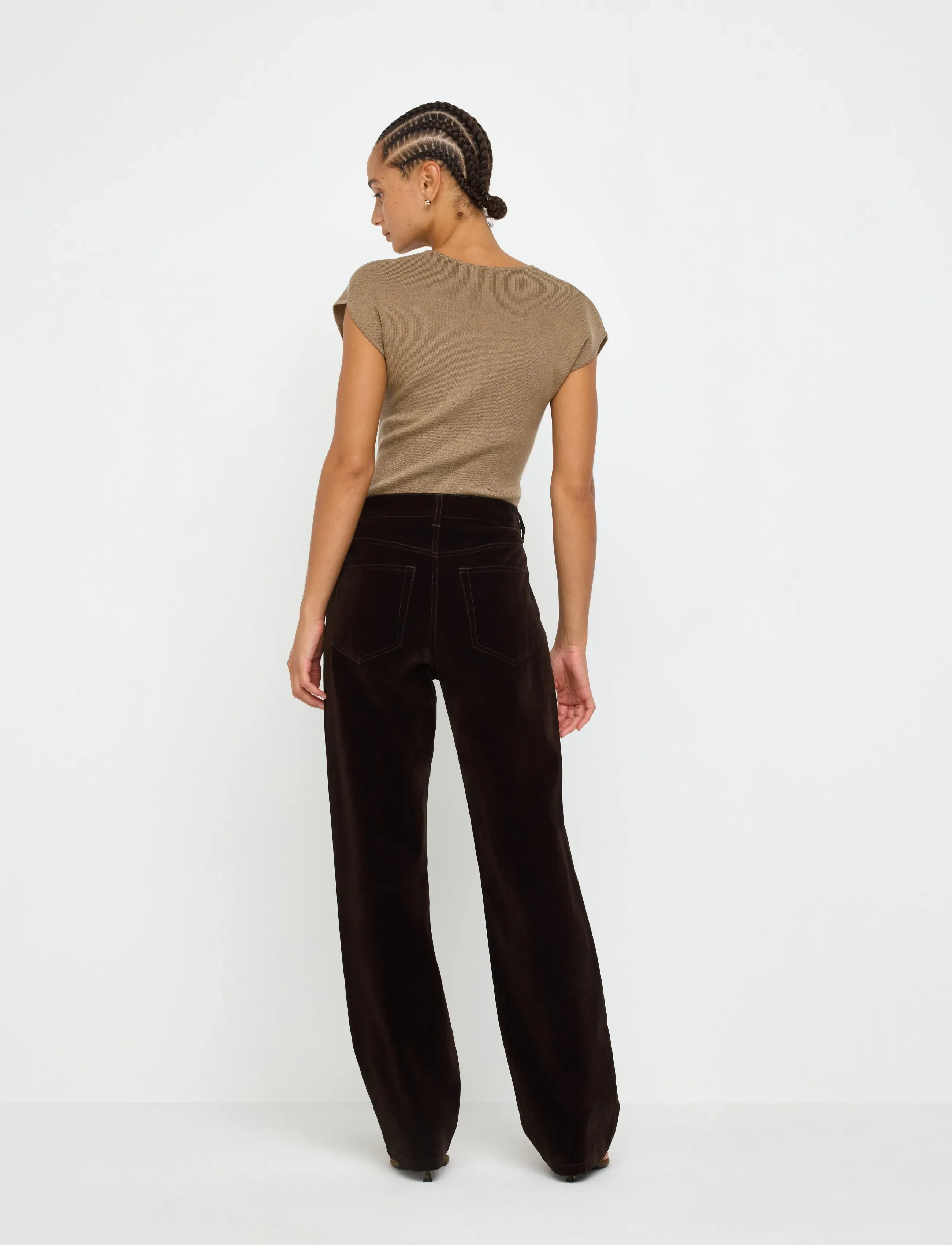 Lindex STRAIGHT byxor i sammet dam – bild 3