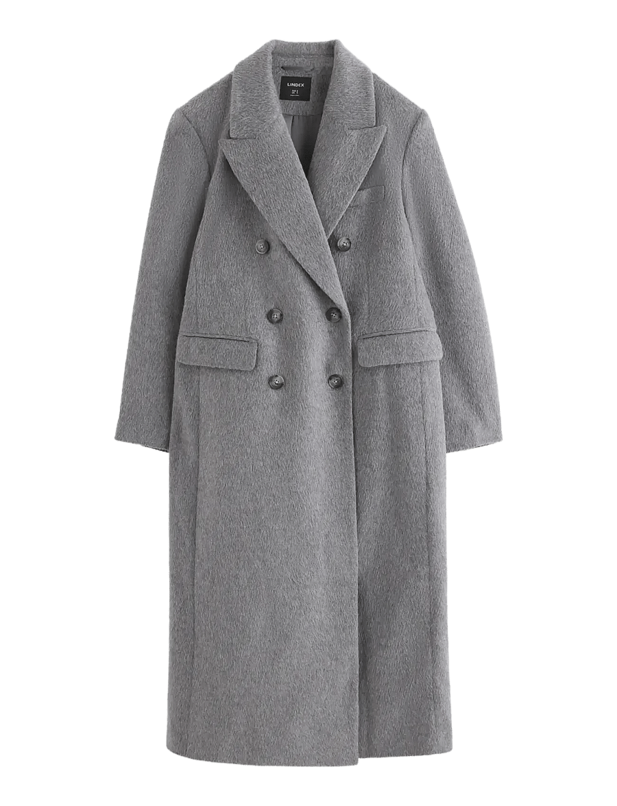 Lindex - Coat in wool blend - winterjacken - grey melange - 1