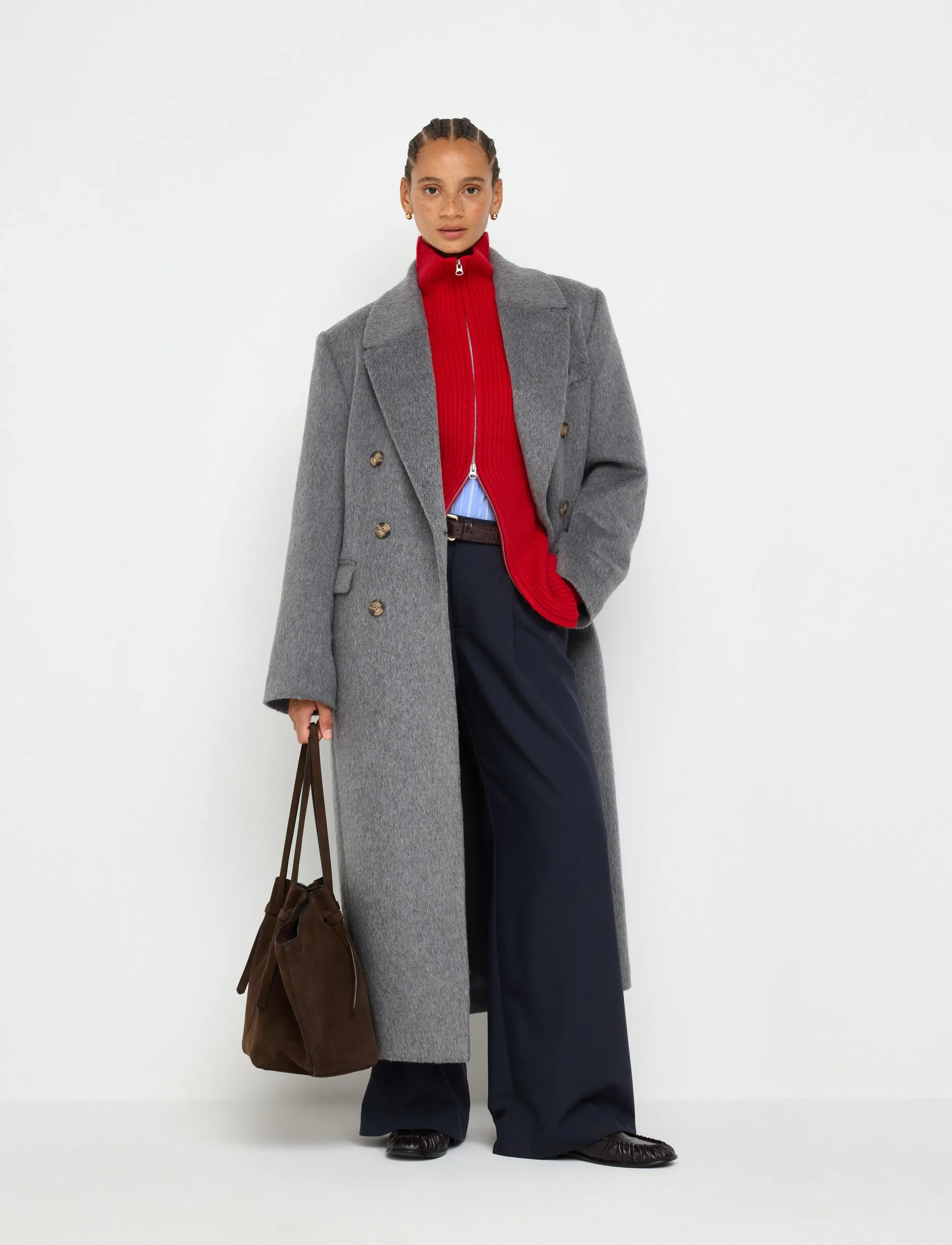 Lindex Coat in wool blend - Büromode - GREY MELANGE / grey