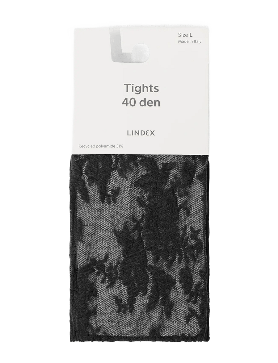 Lindex - Tights in lace 40 denier - særlige begivenheder - black - 0