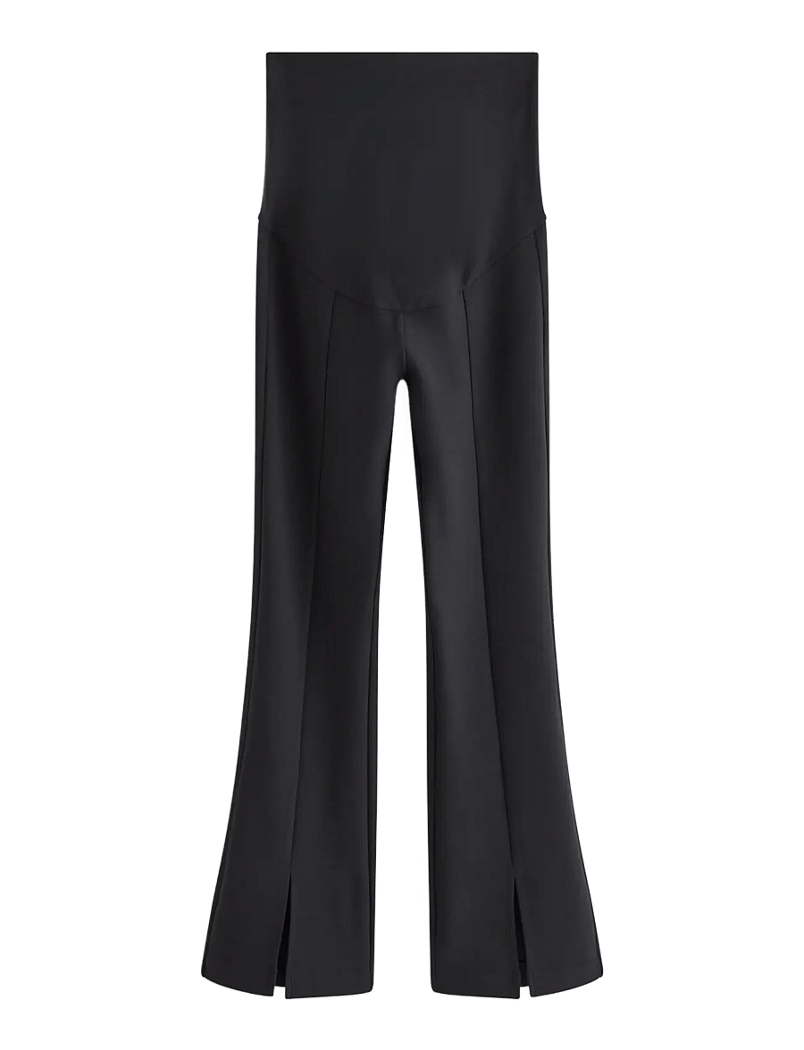 Lindex - MOM Maternity trousers with flared legs - nederdelar - black - 0