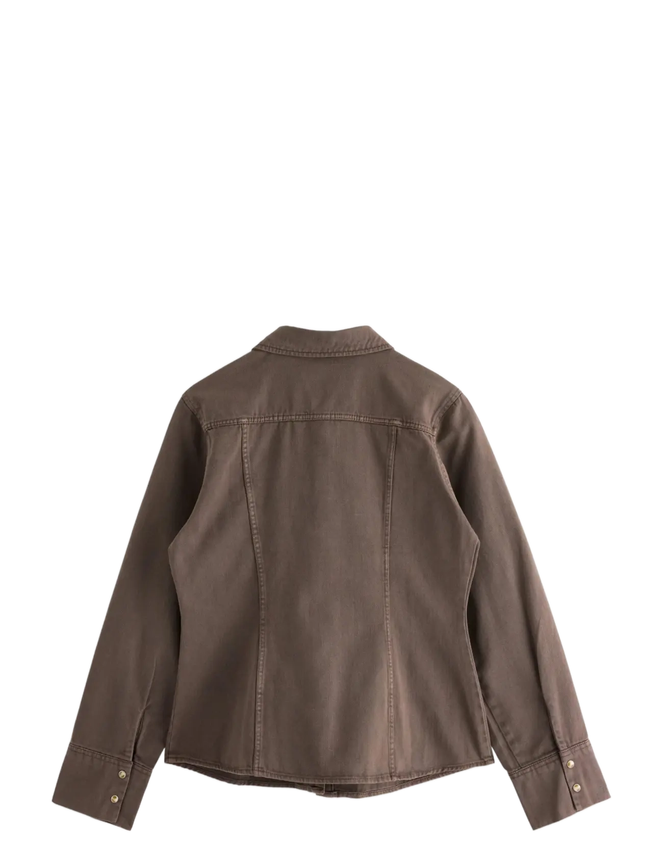 Lindex - Shirt in twill - long-sleeved shirts - brown - 2