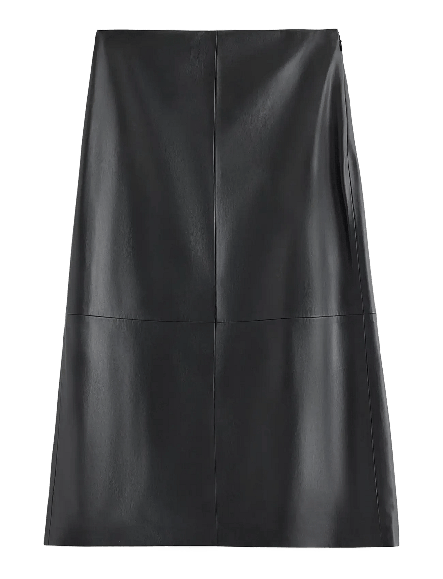 Lindex - Midi skirt in imitation leather - black - 1