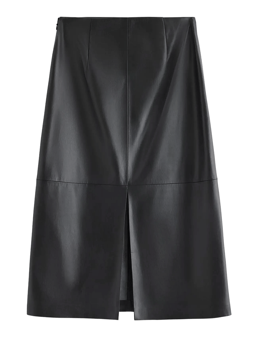 Lindex - Midi skirt in imitation leather - black - 2