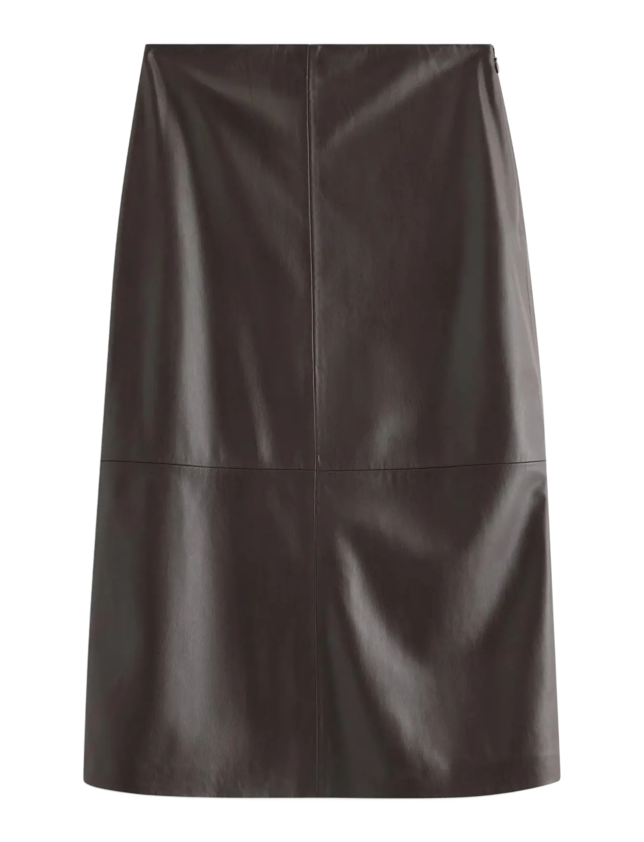 Lindex Midi skirt in imitation leather - Kleidung - DARK BROWN / brown