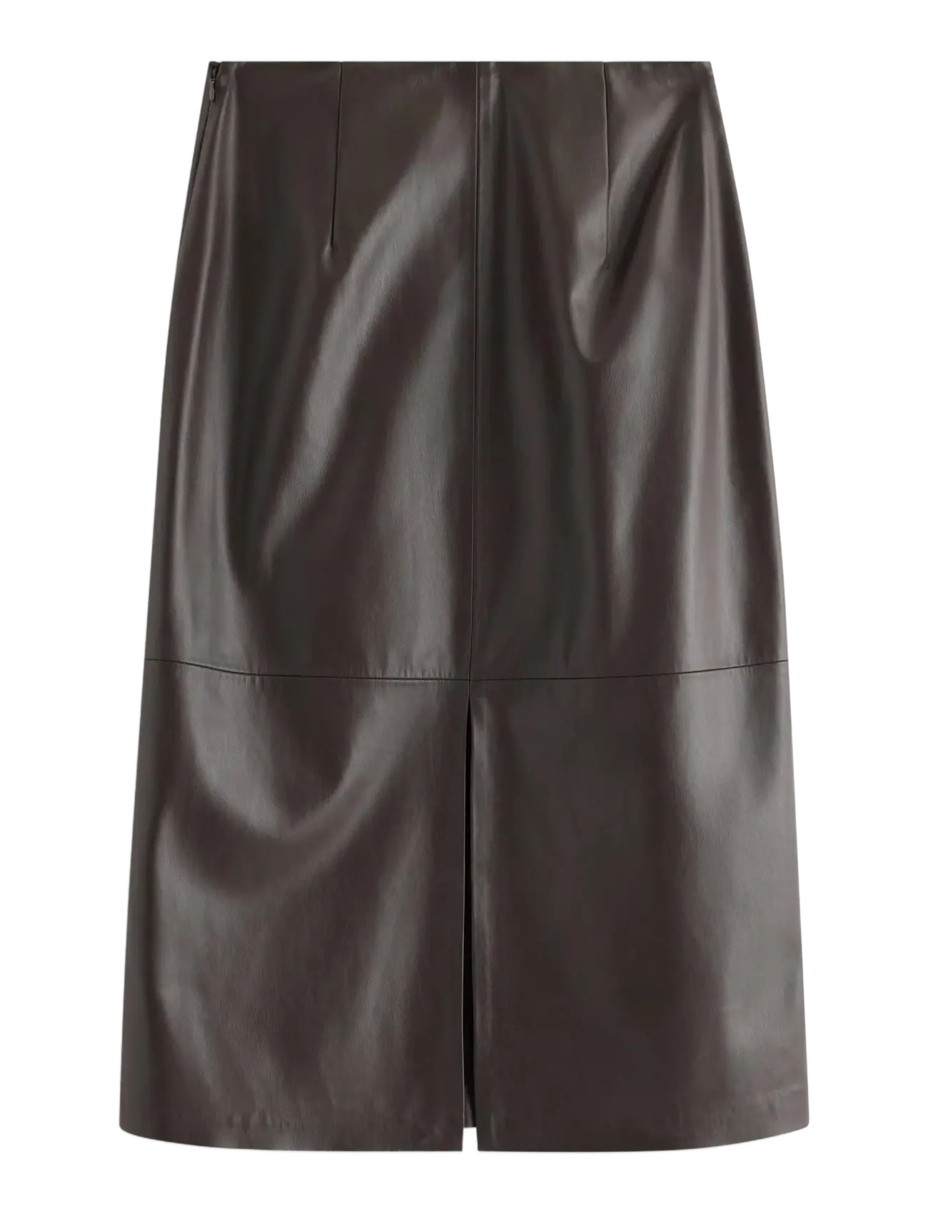 Lindex - Midi skirt in imitation leather - dark brown - 2