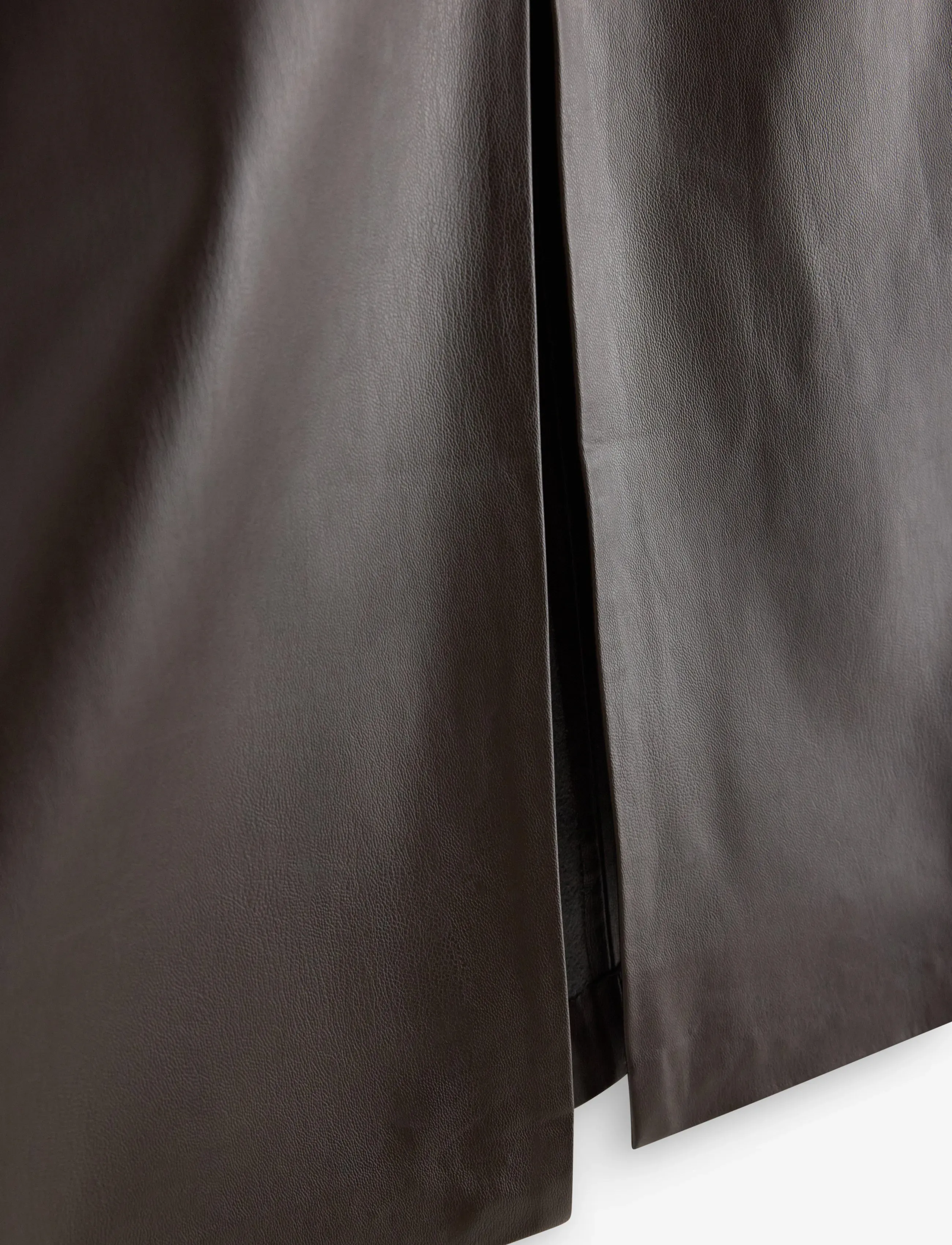 Lindex - Midi skirt in imitation leather - dark brown - 5