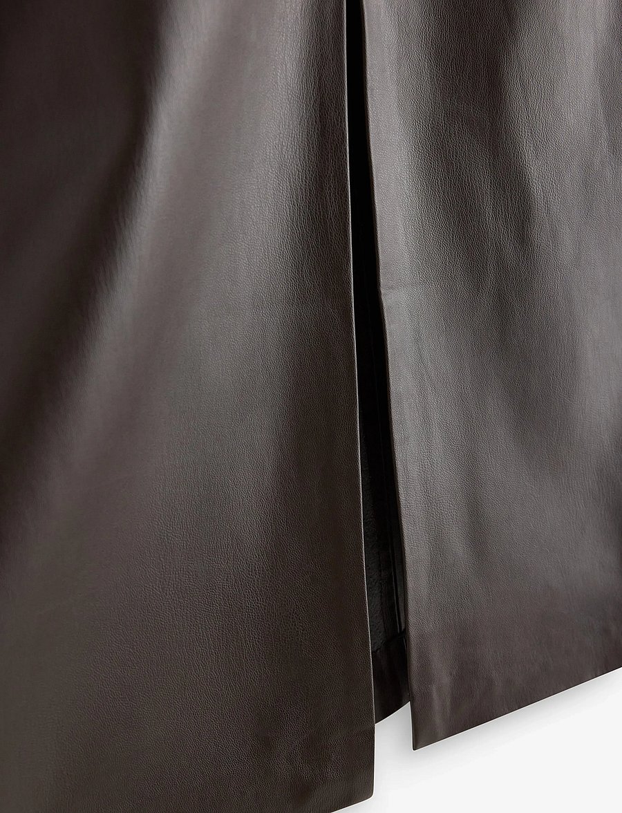 Lindex - Midi skirt in imitation leather - dark brown - 5