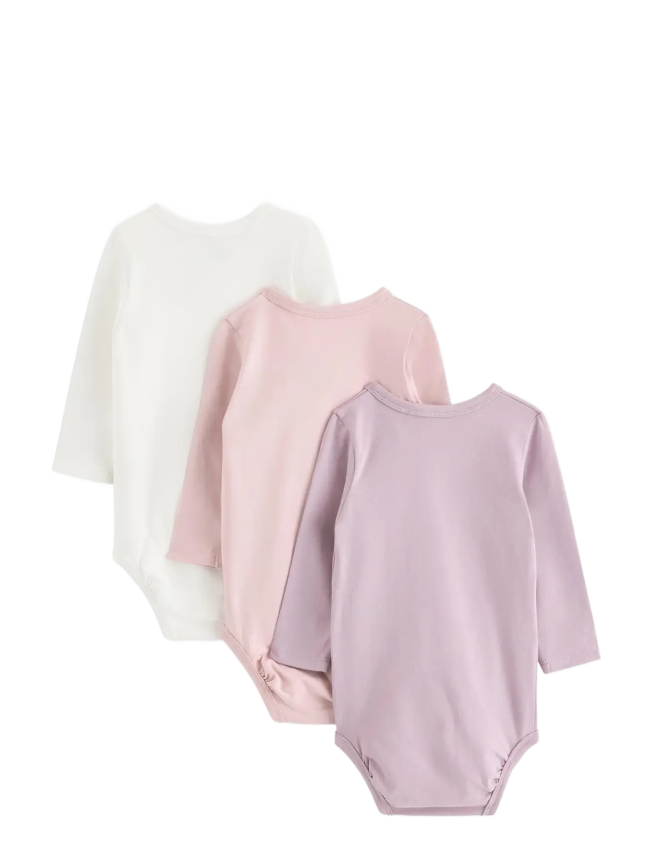 Lindex - 3-pack solid wrap bodysuits - långärmade bodies - light dusty lilac - 1