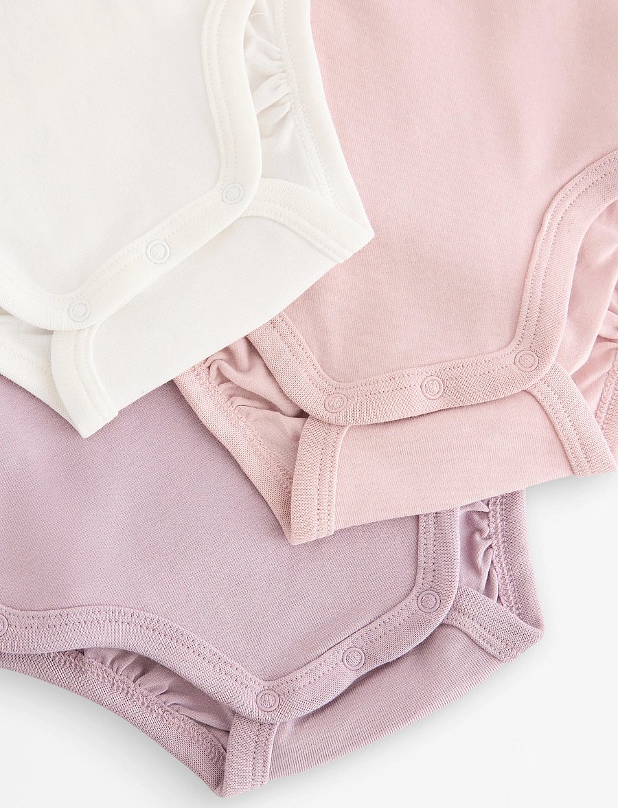 Lindex - 3-pack solid wrap bodysuits - långärmade bodies - light dusty lilac - 2